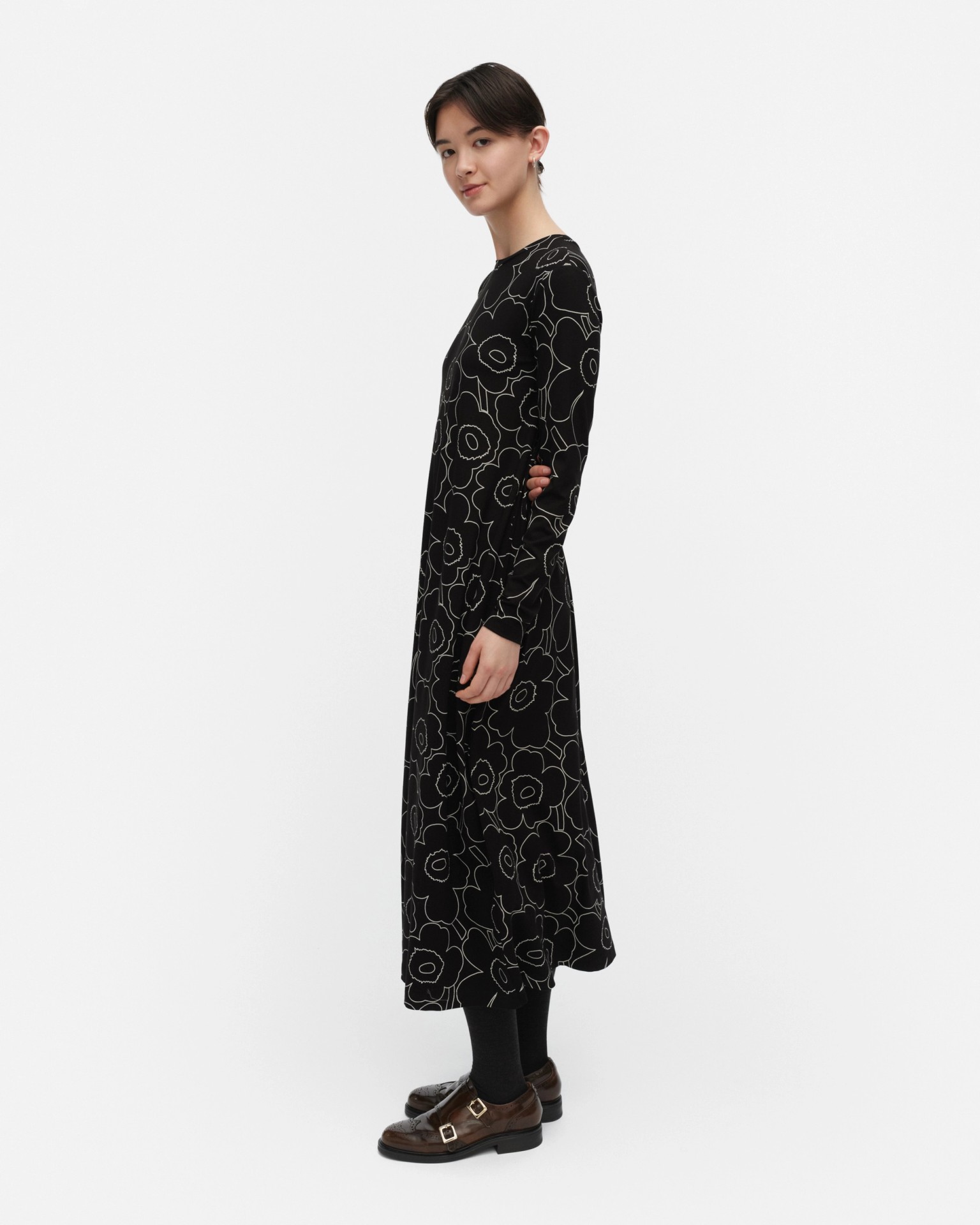 Kolmin Piirto Unikko, Jersey dress, black, off white,