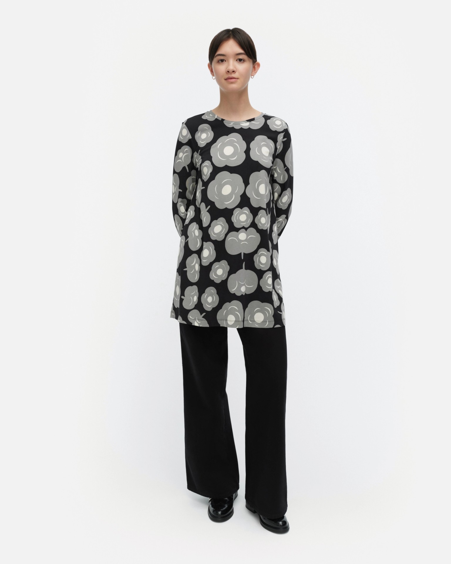 Kevät Tumma, Jersey tunic, black, grey, off white,