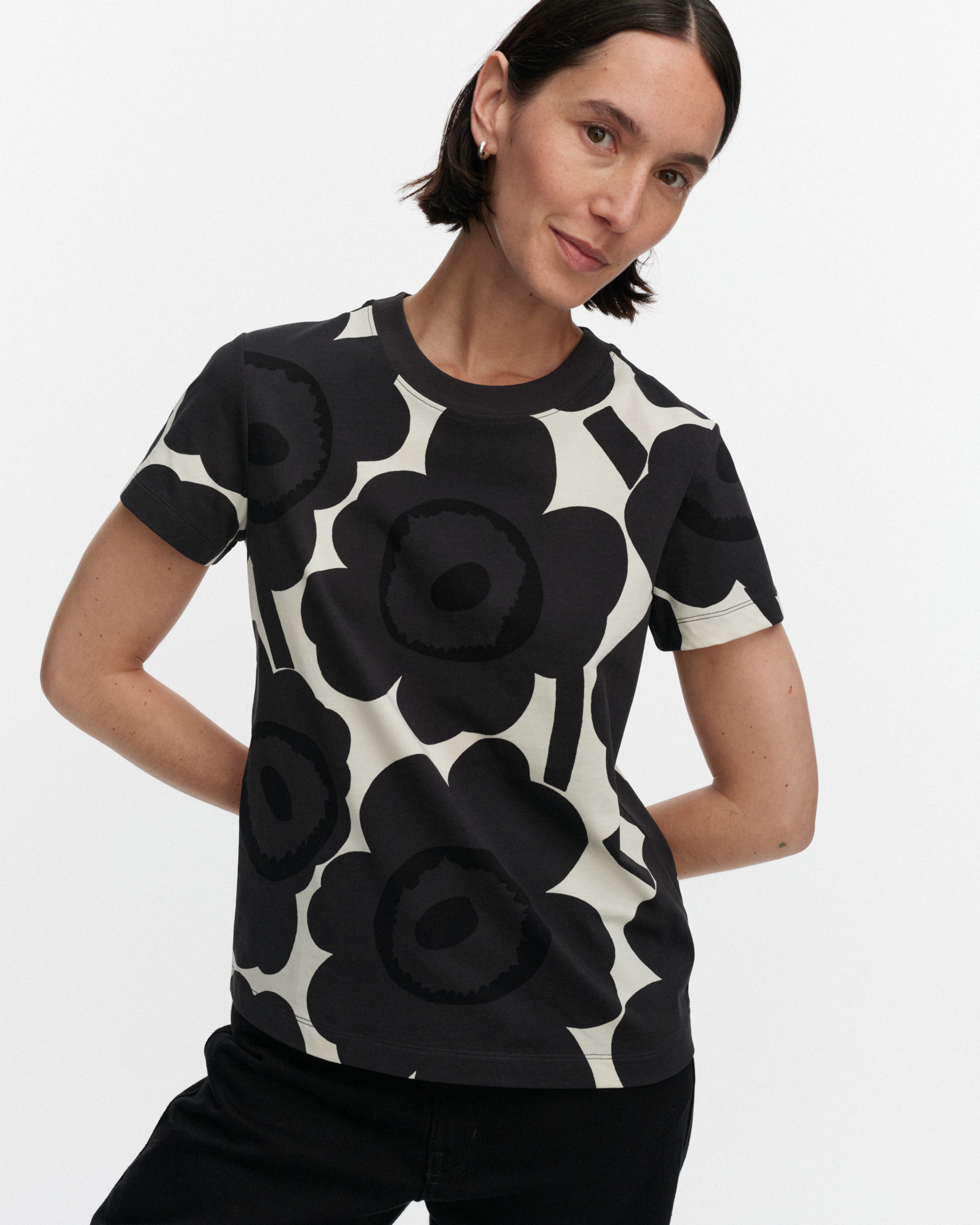 Heleys Unikko, T-shirt, off-white, dark grey, black,