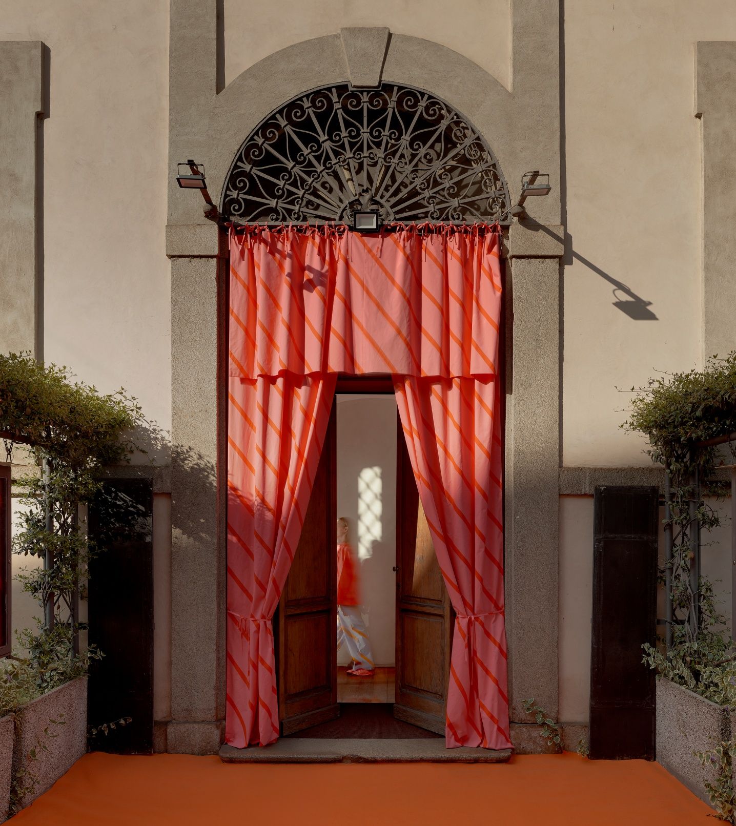 Building entrance in Milan design week to Laila Gohar for Marimekko installation