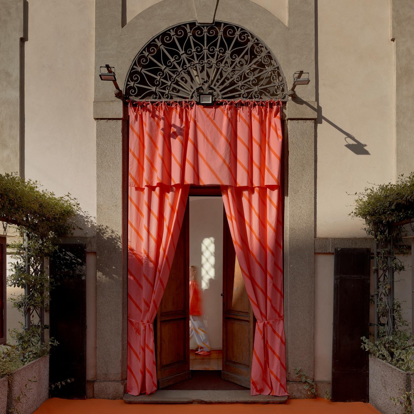 Building entrance in Milan design week to Laila Gohar for Marimekko installation