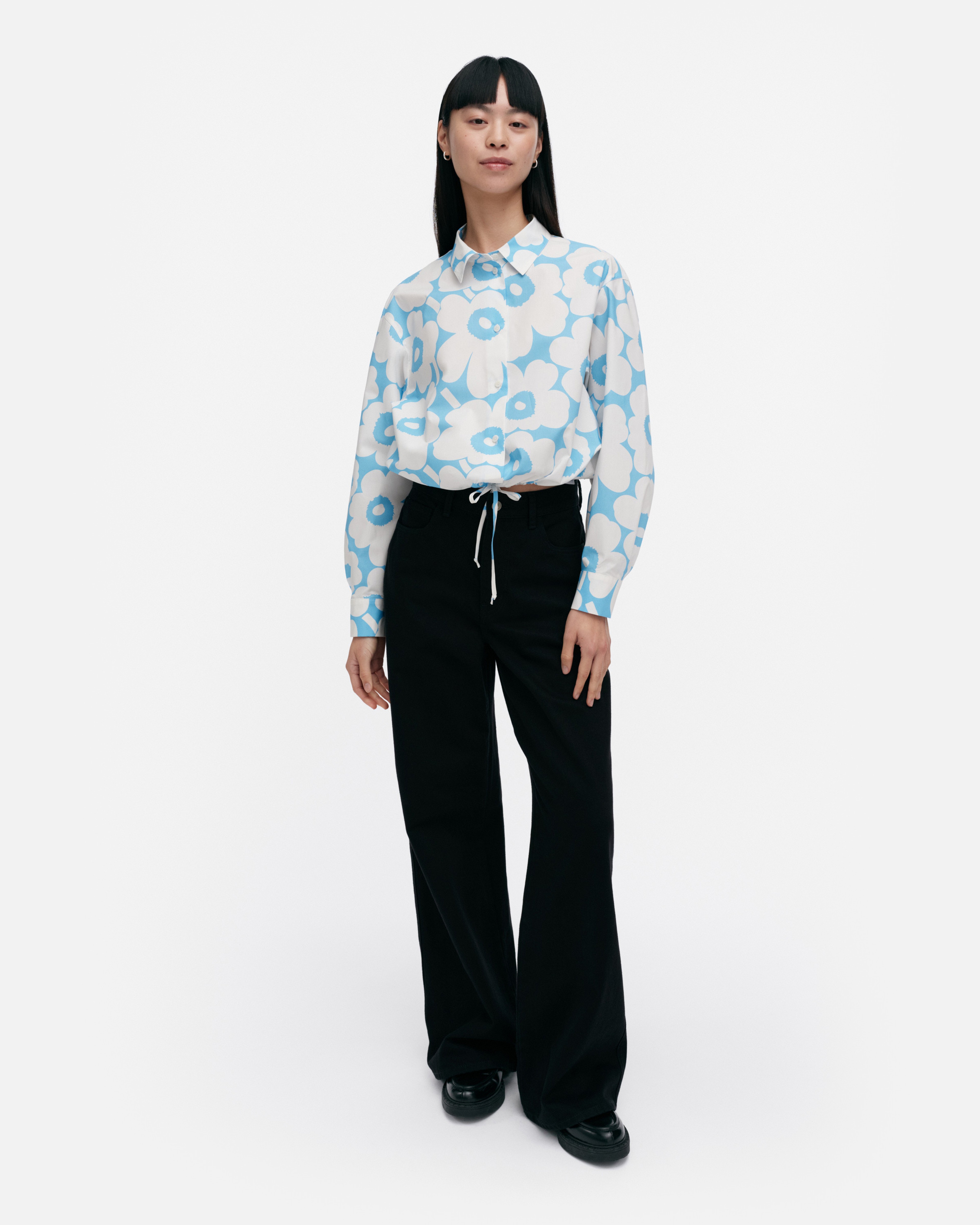 Rypytys Unikko, Blouse, blue, off white,