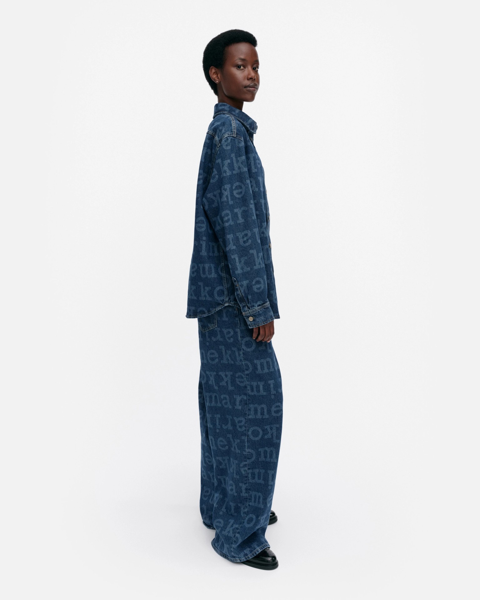 Maridenim Vaihe Logo, Denim shirt, mid indigo,