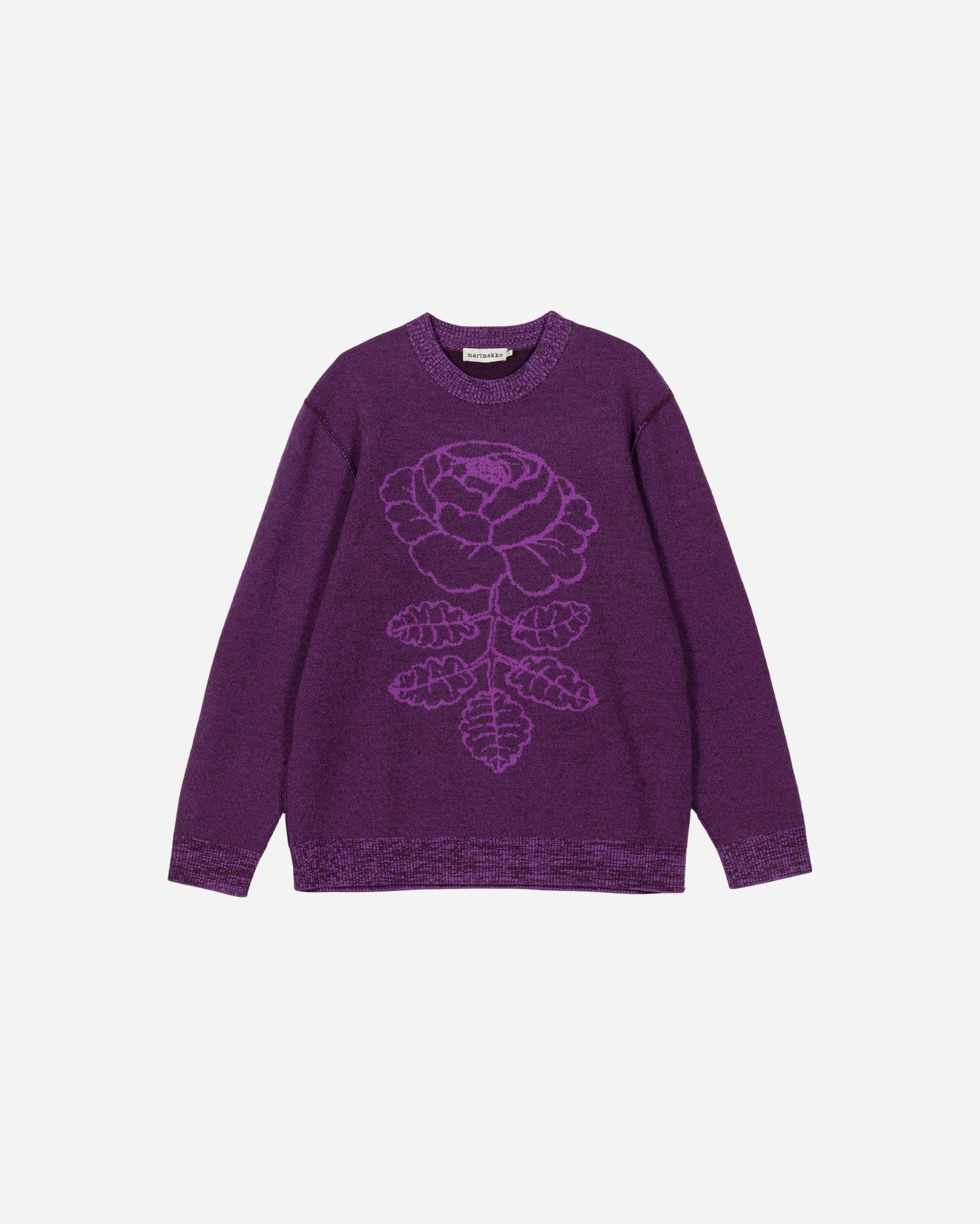 RWS Ruusut Vihkiruusu, Knitted wool pullover, dark purple, lilac,