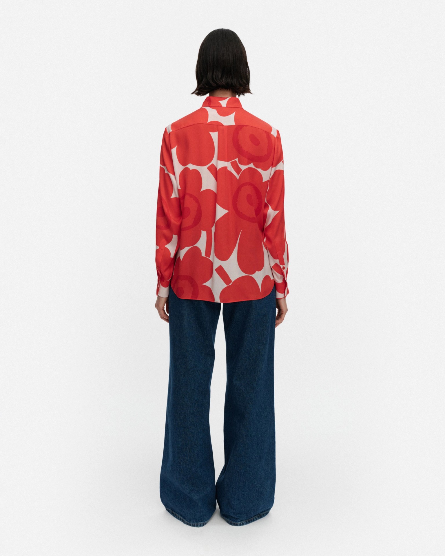 Maija Unikko, Silk shirt, red, light pink,