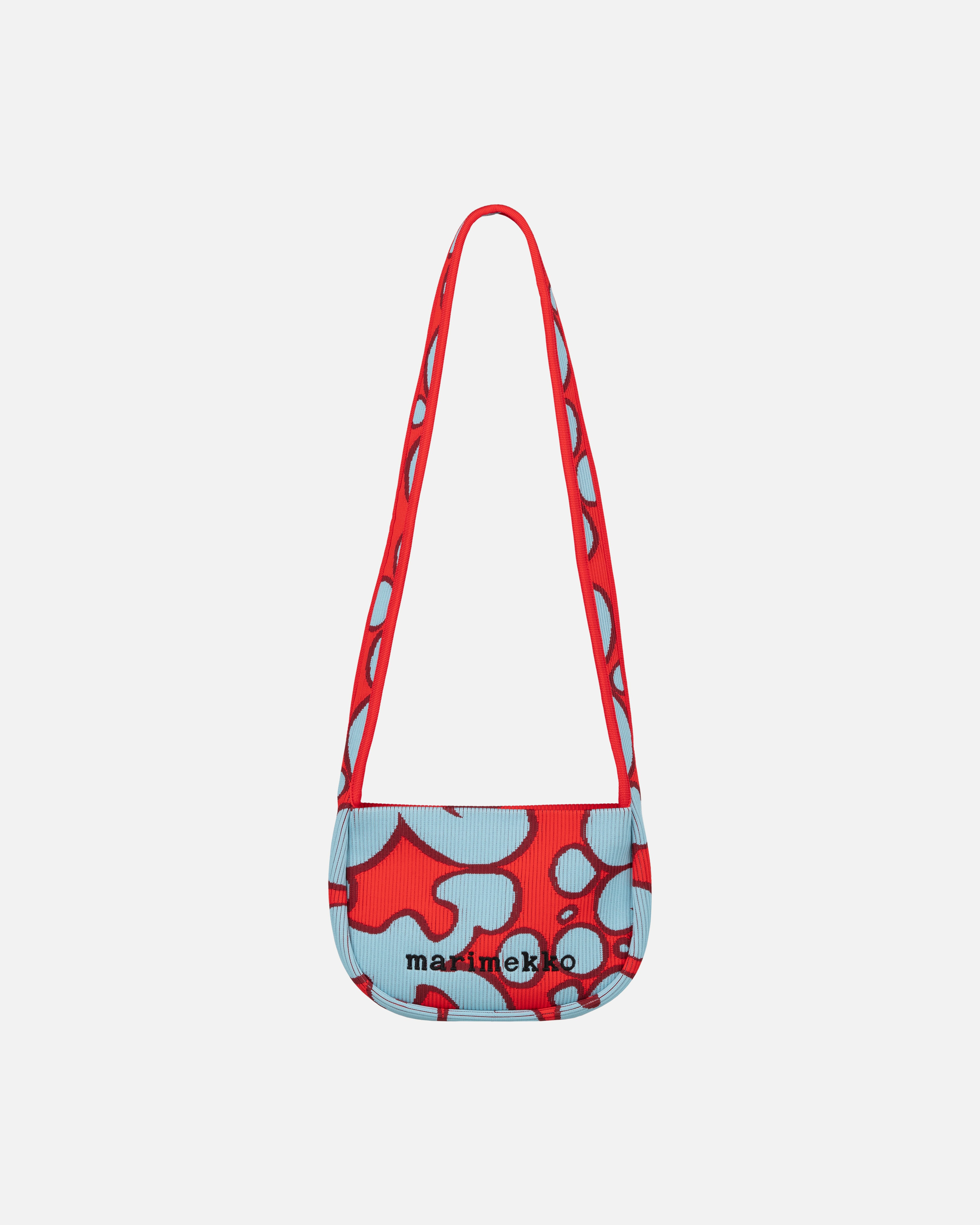 Knitted Crossbody Keidas, Sac à bandoulière, bleu clair, rouge,