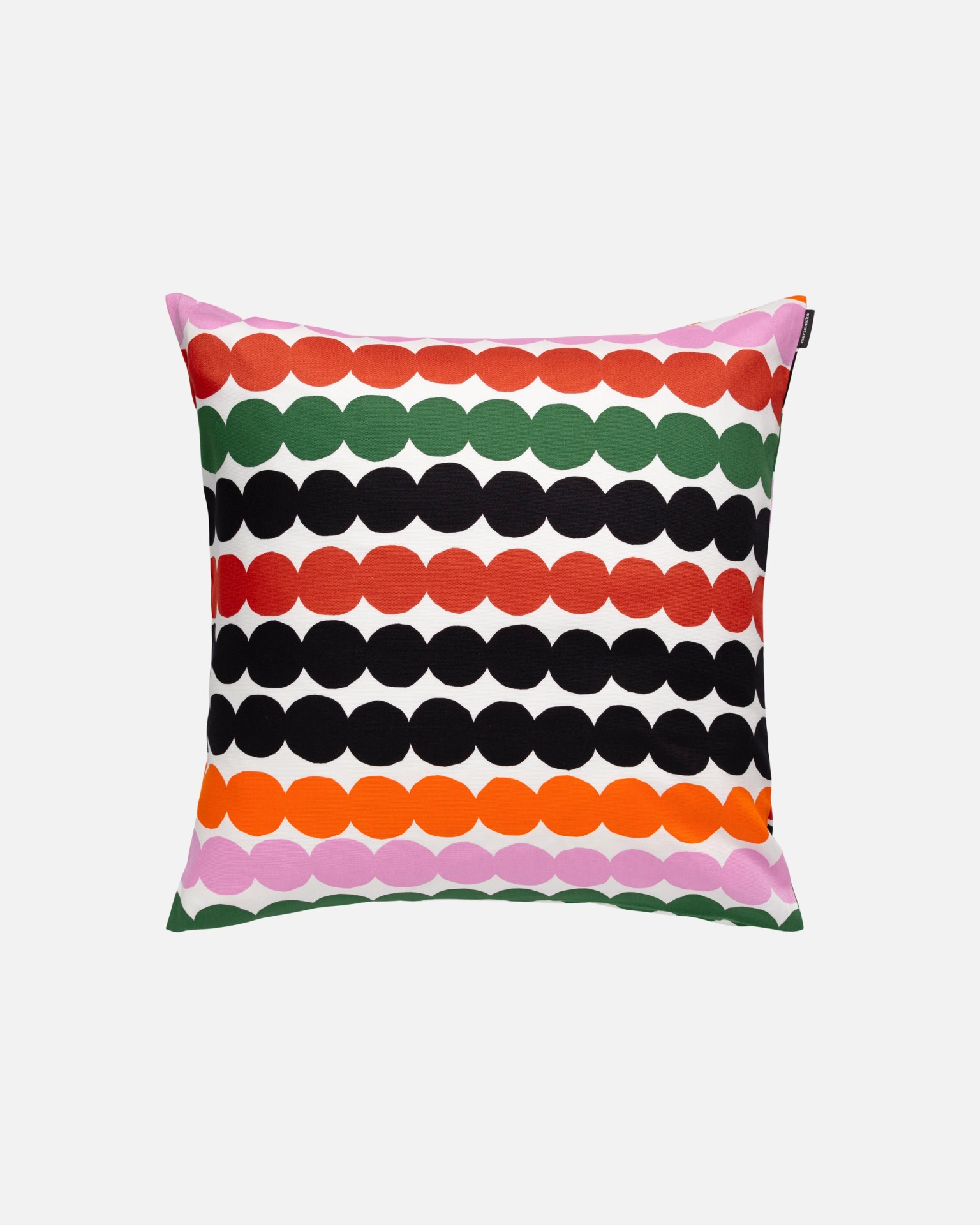 Räsymatto, Tyynynpäällinen 50x50 cm, valk., oranssi, vihreä, musta,