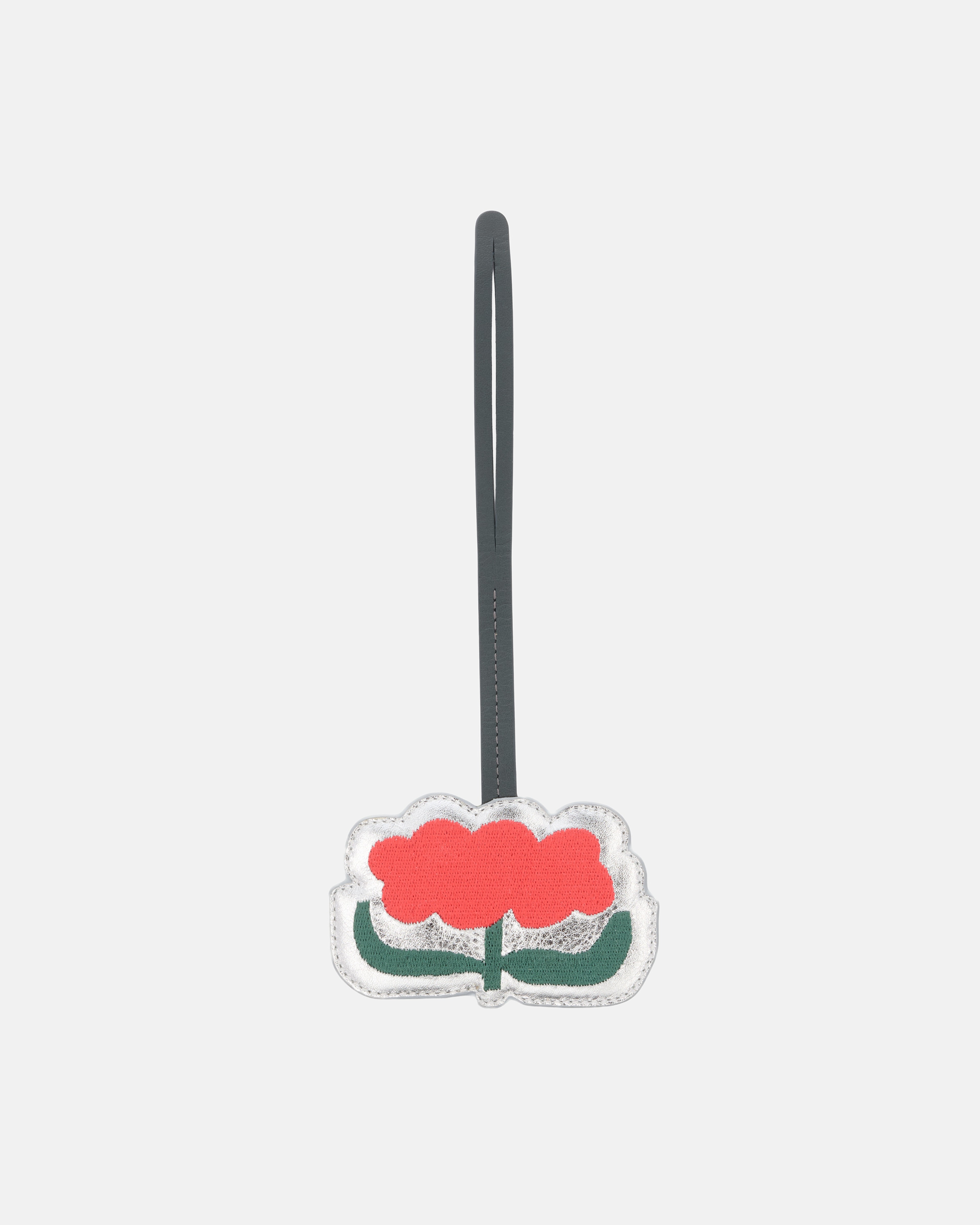 Charm Rantakukka, Bag charm, silver, red, dark green,