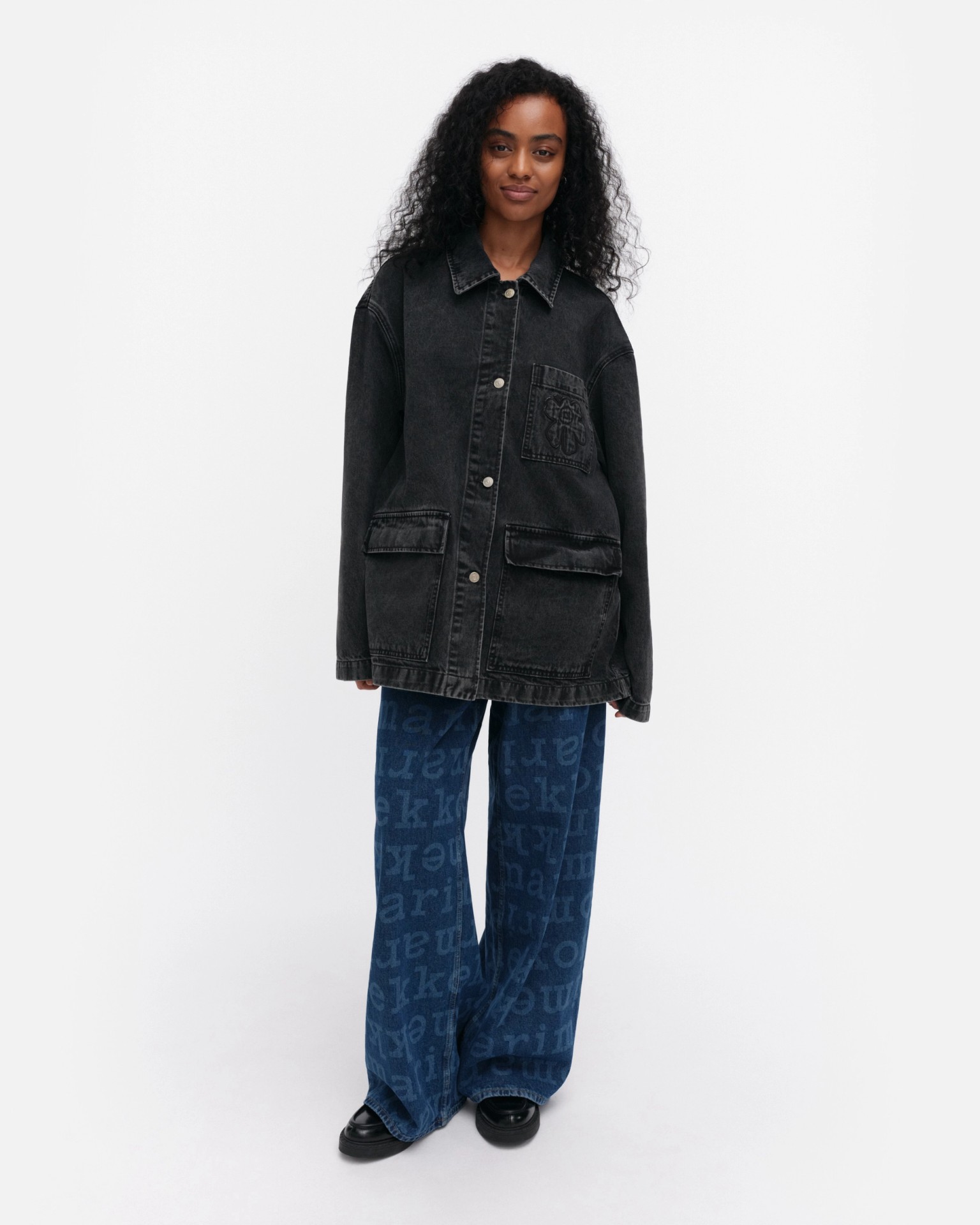 Maridenim Poweri Unikko, Denim jacket, washed black,