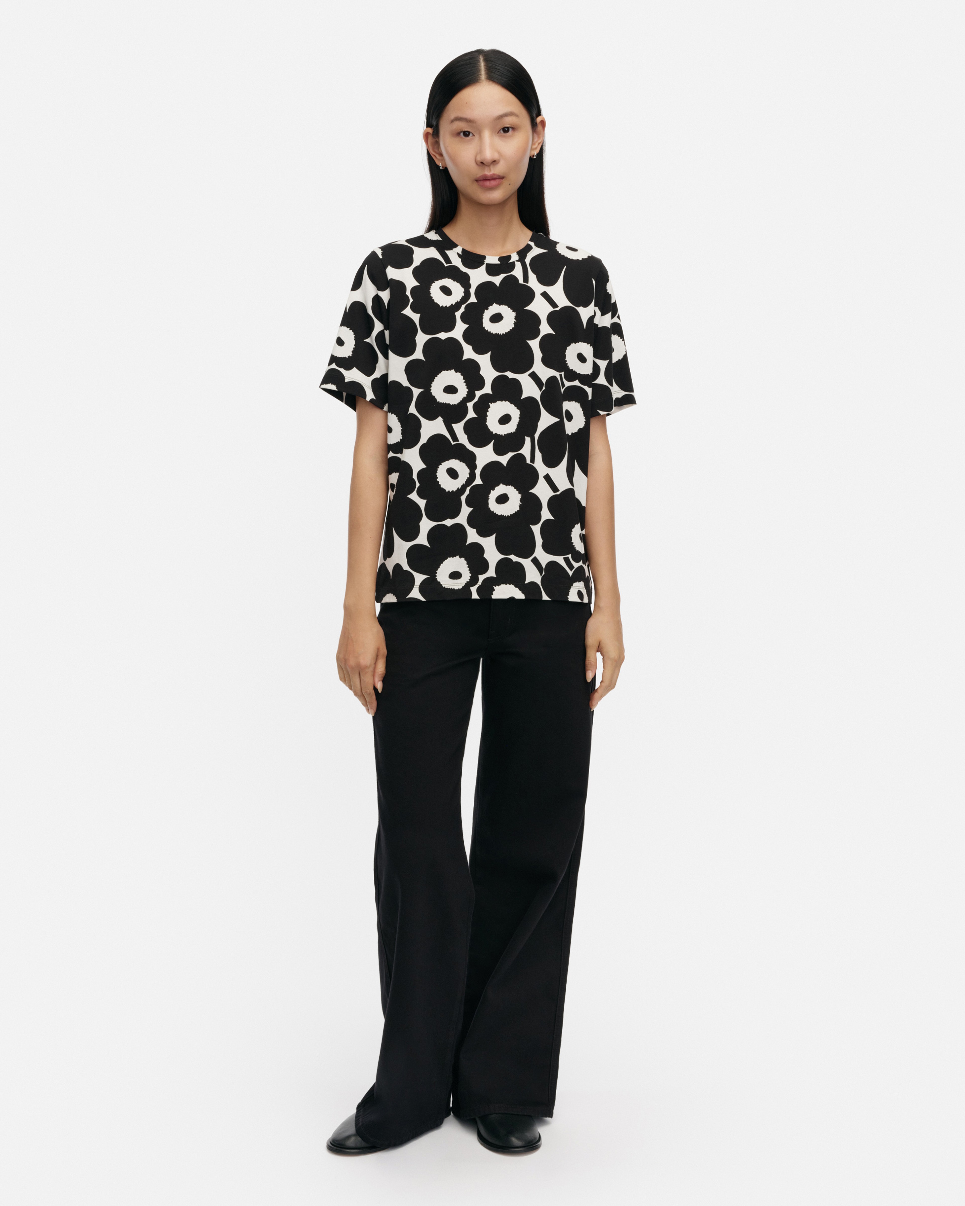 Tunnit Unikko, T-shirt, black, off white,