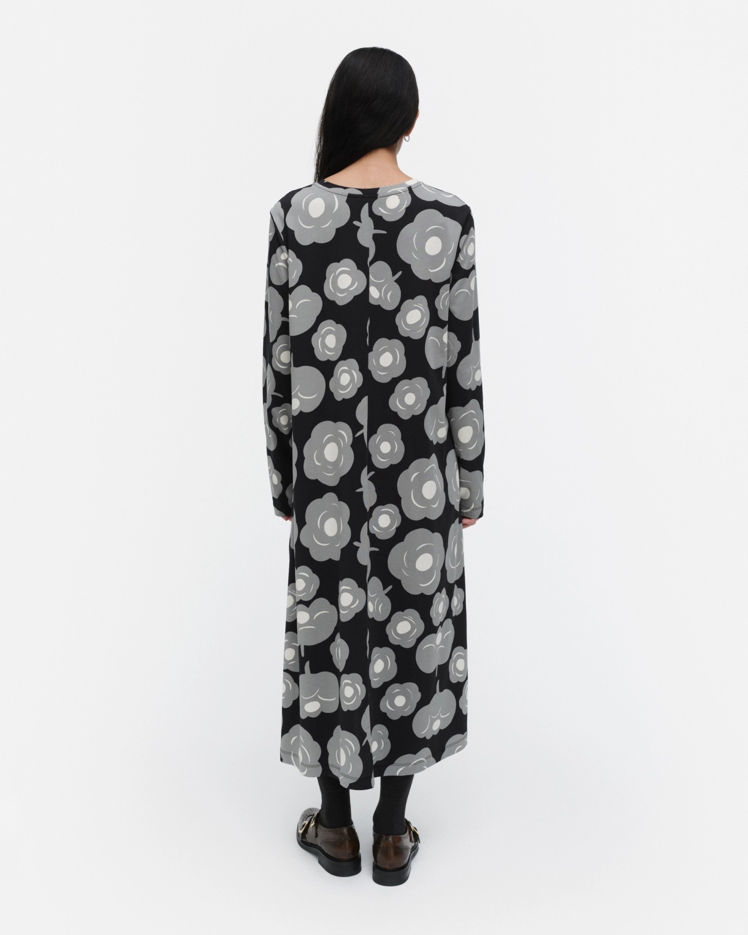 Lehtokielo Tumma, Jersey dress, black, grey, off white,