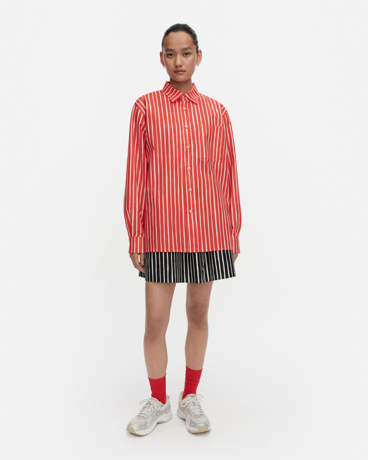 Jokapoika, Kioski puuvillapaita, punainen, l.valkoinen,