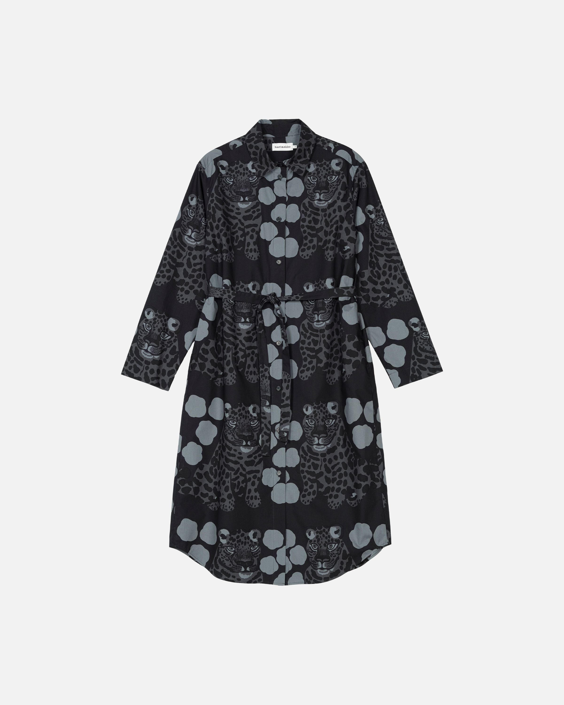 Viivain kaksoset Cotton dress black, grey, grey | Marimekko