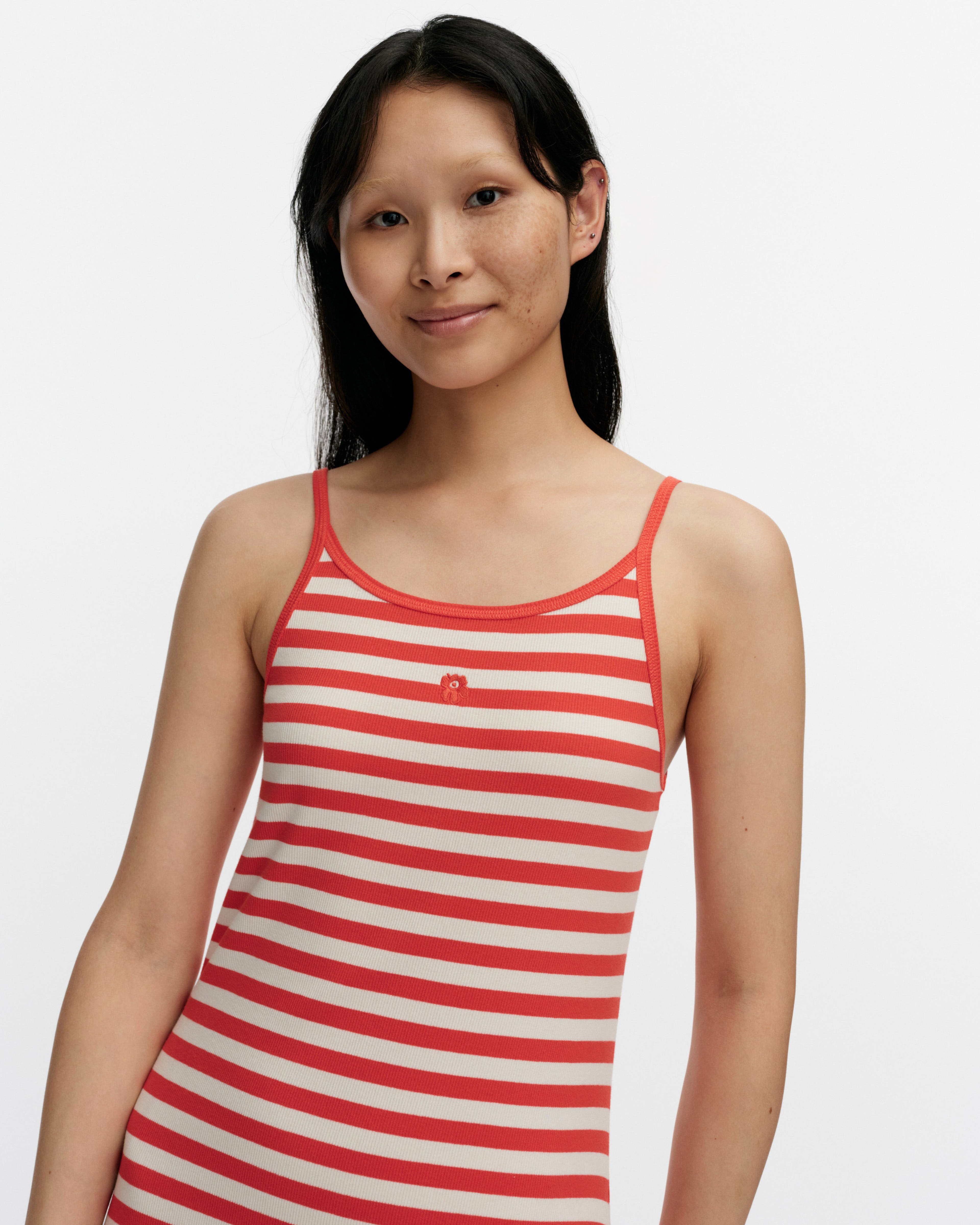 Laulaa Tasaraita Unikko, Kioski dress, red, off white,