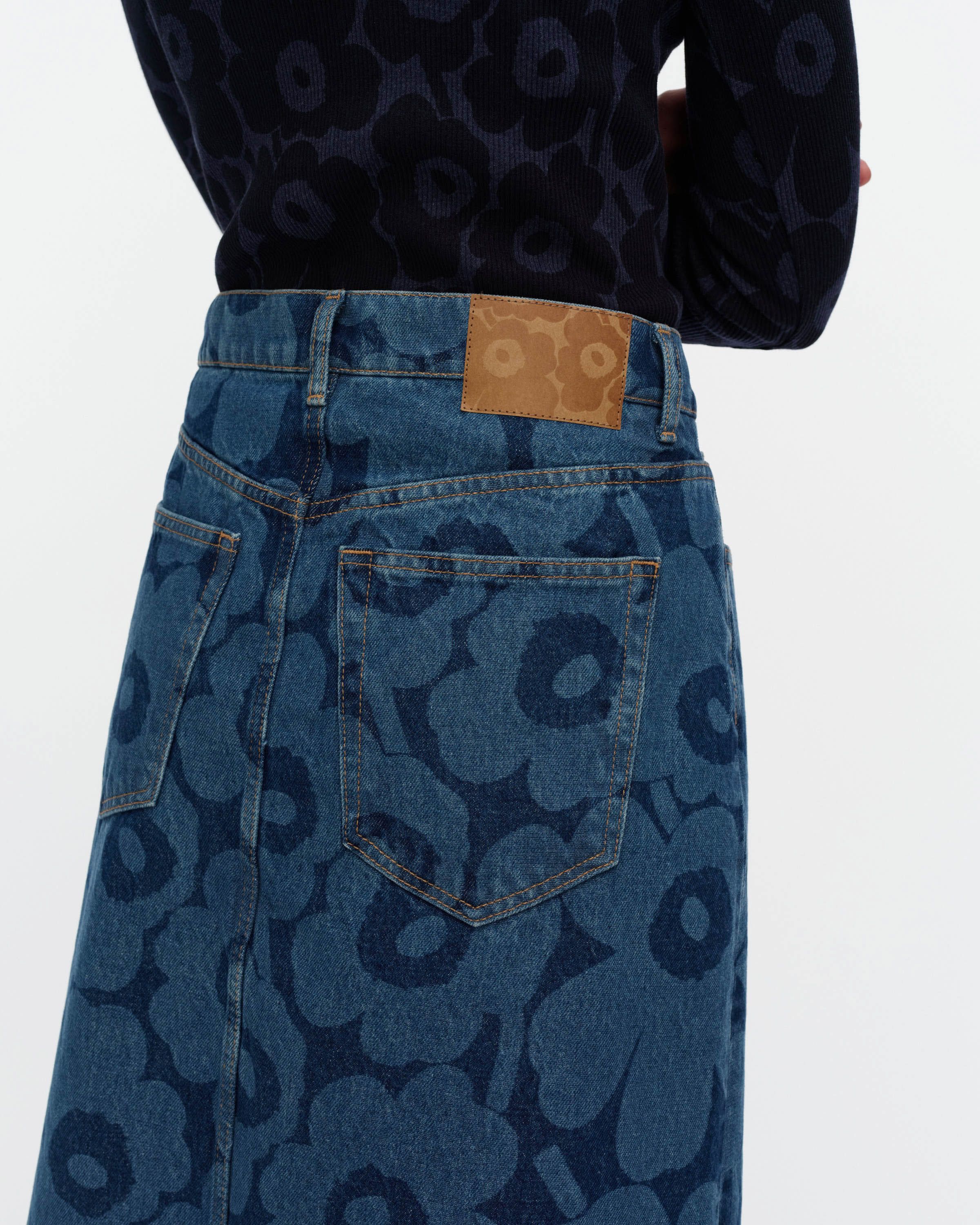 Maridenim Kuvastuma Unikko Skirt mid indigo | Marimekko