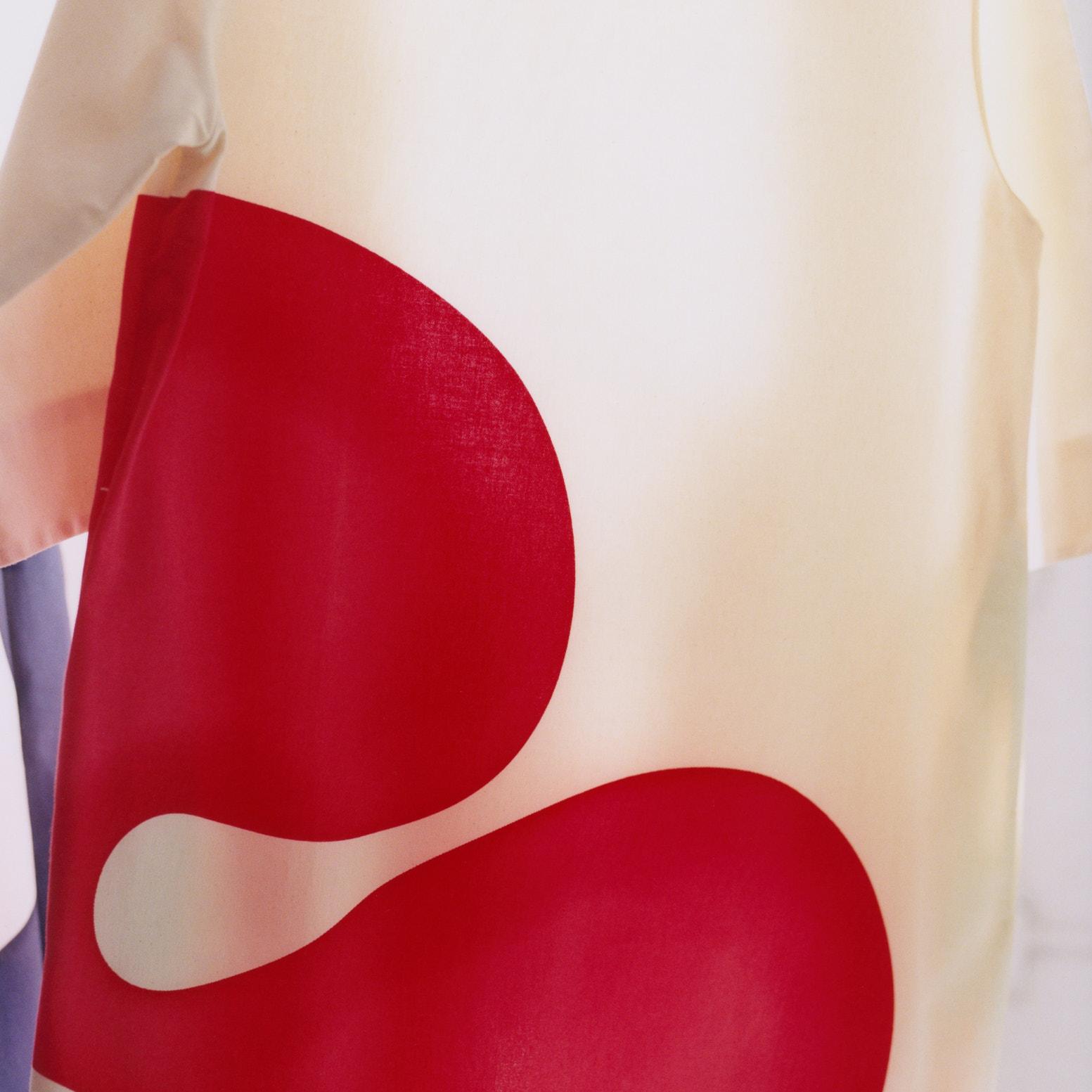 Close up of dress with Landon Metz art.