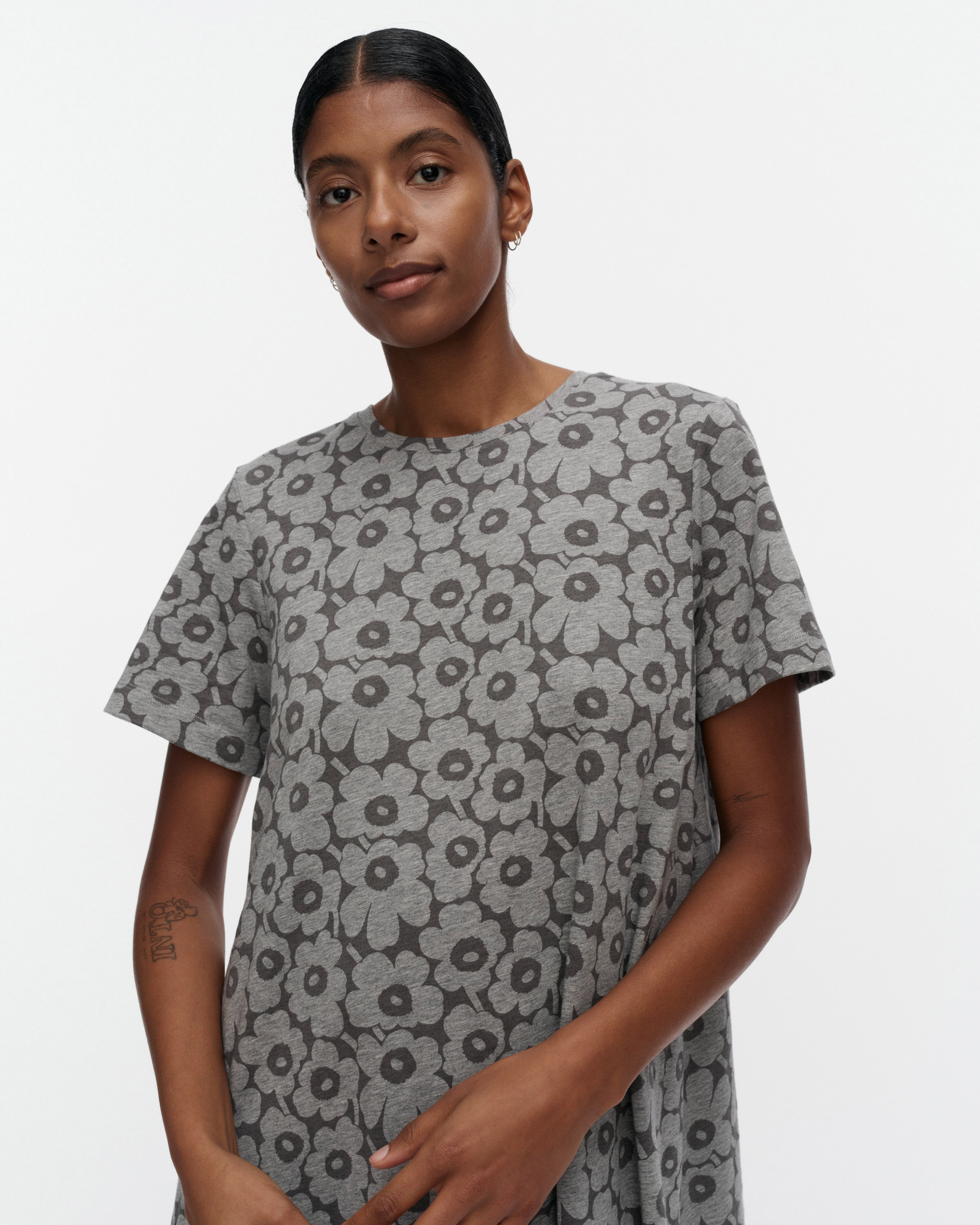 Pisteinen Unikko, Dress, grey melange, grey,