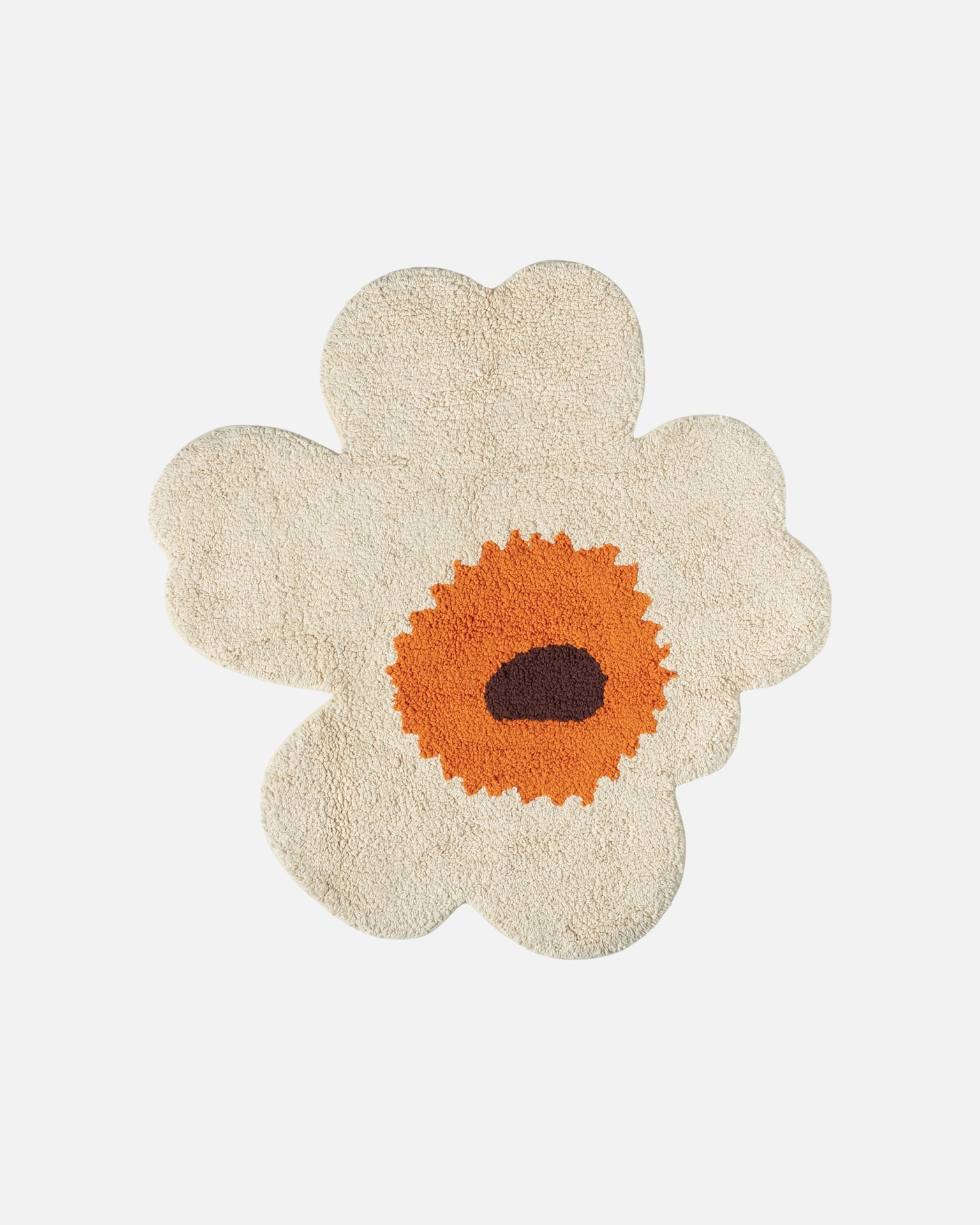 Unikko, Bath mat, cream,warm orange,