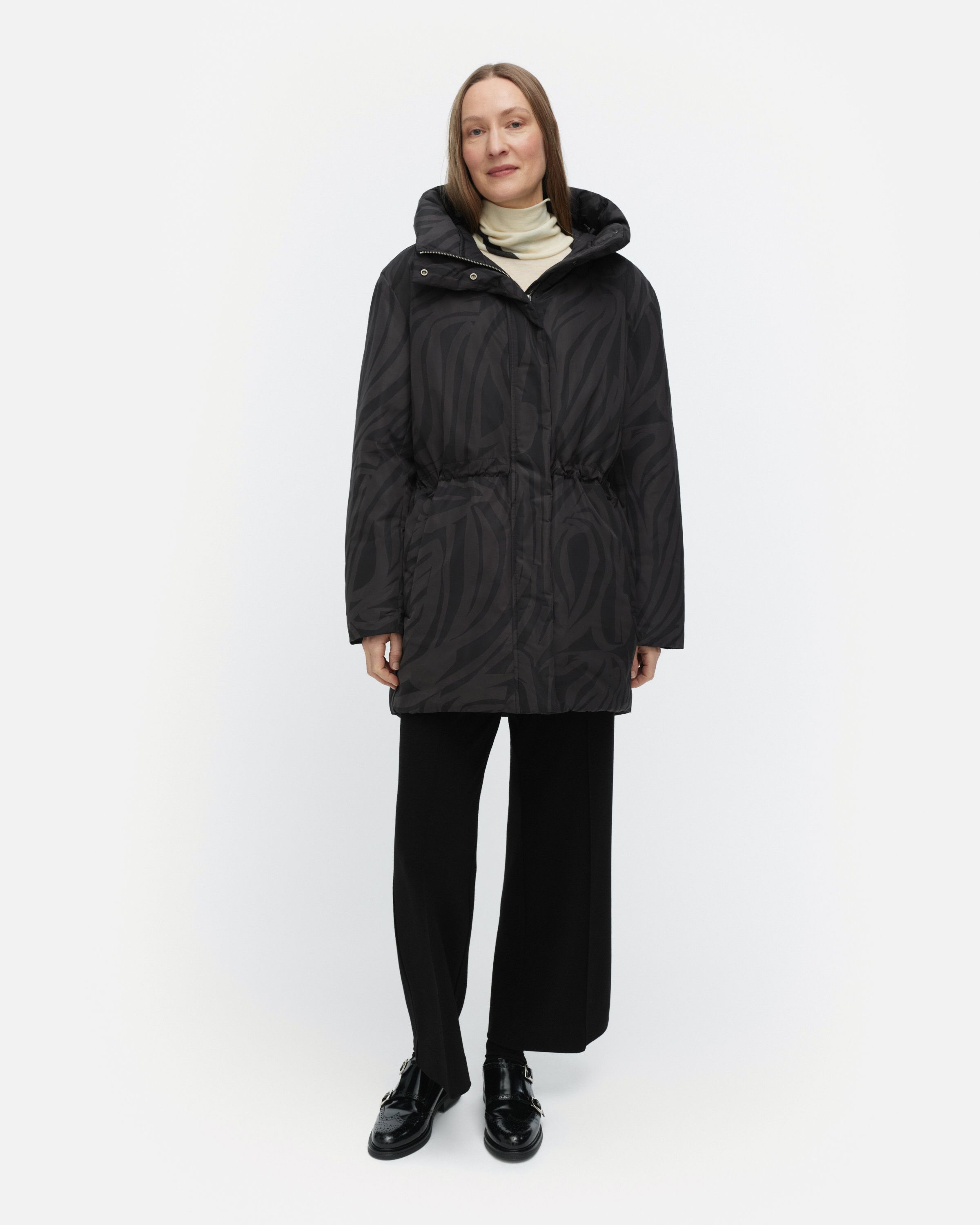 Käännös Jokuraita Down coat | Marimekko