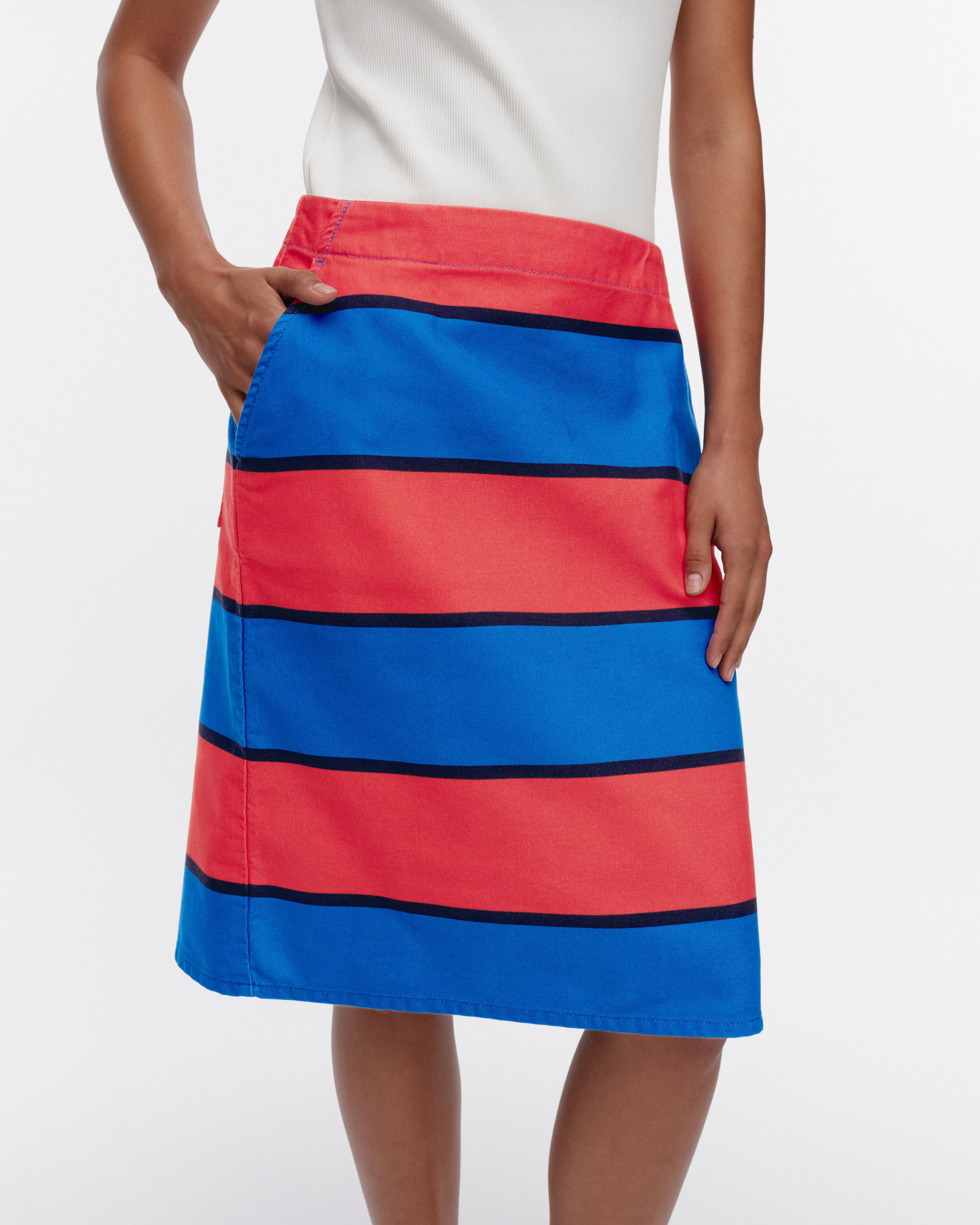 Alussa Galleria, Skirt, blue, red, black,