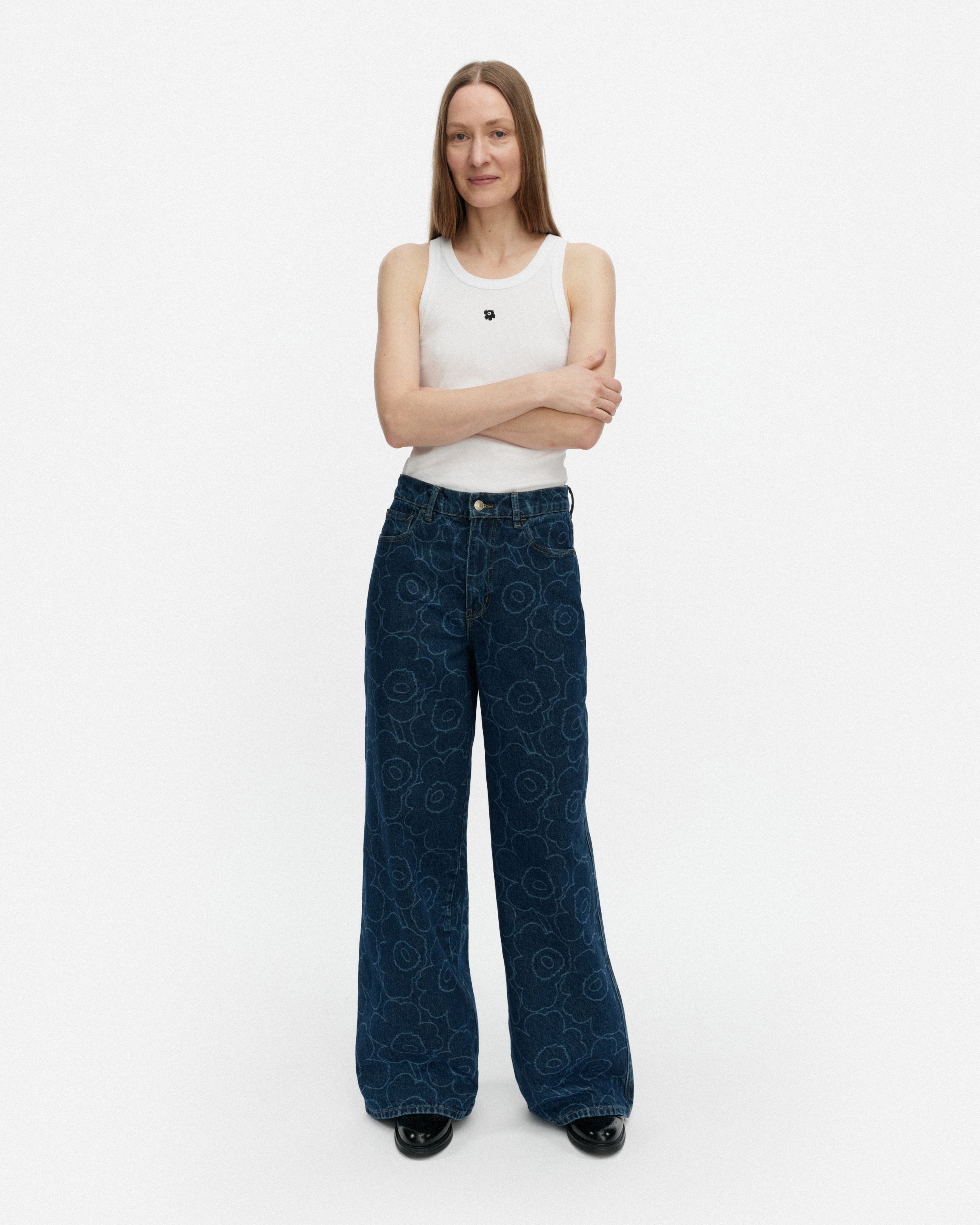 Maridenim Wide Piirto Unikko, Jeans, Mittleres Indigo,
