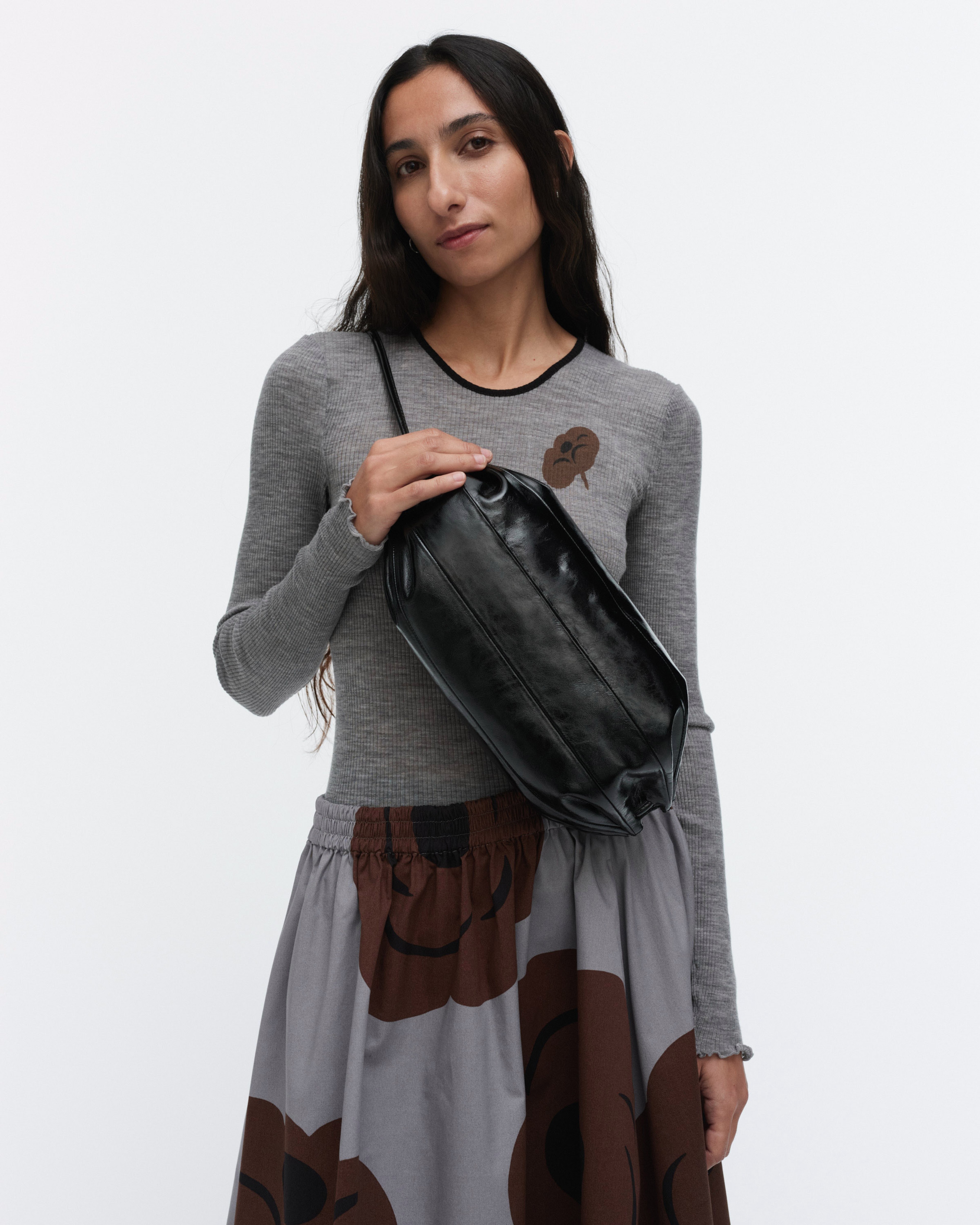 Karla Patent, Shoulder bag, black,