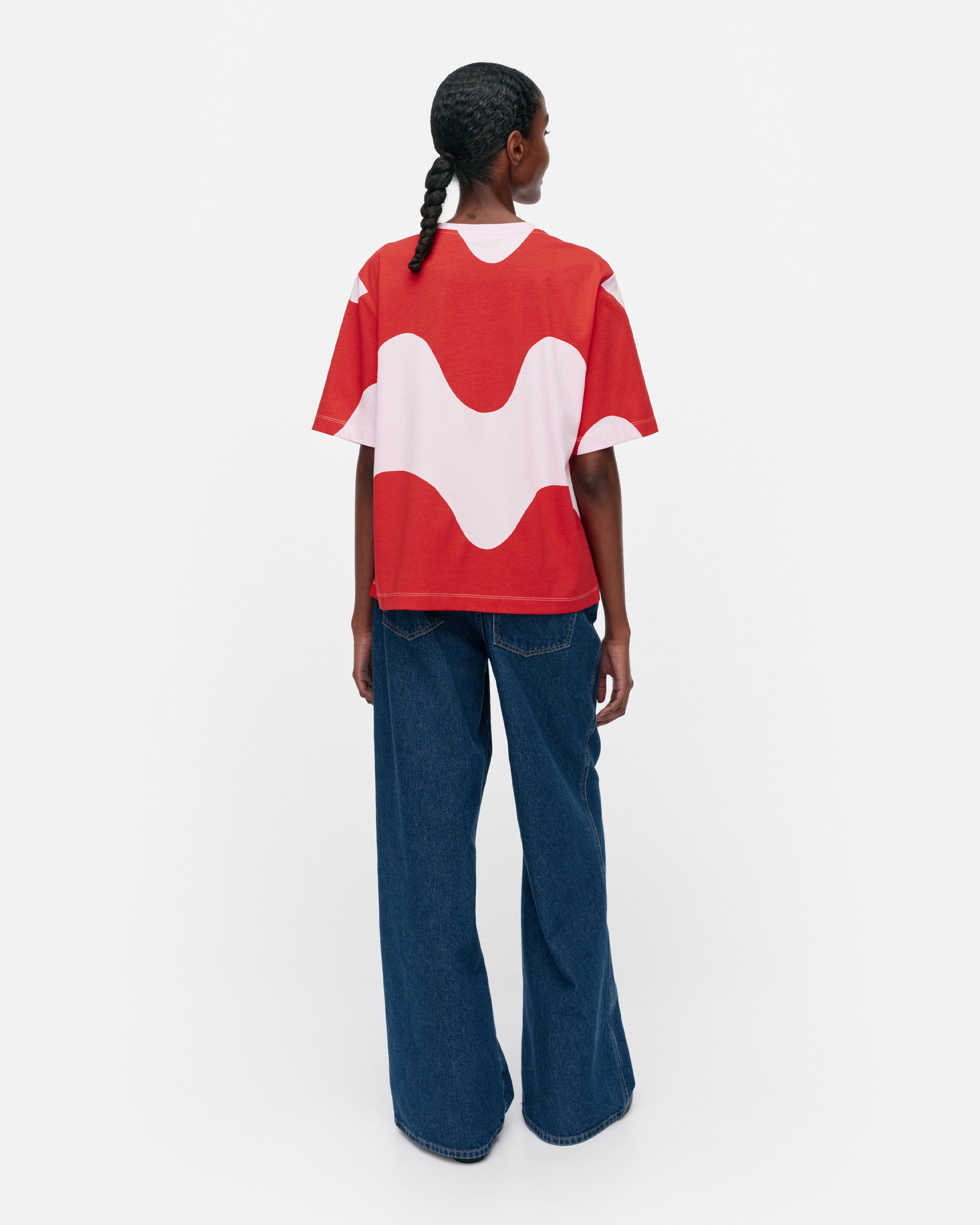 Lista Lokki T-shirt red, light pink | Marimekko