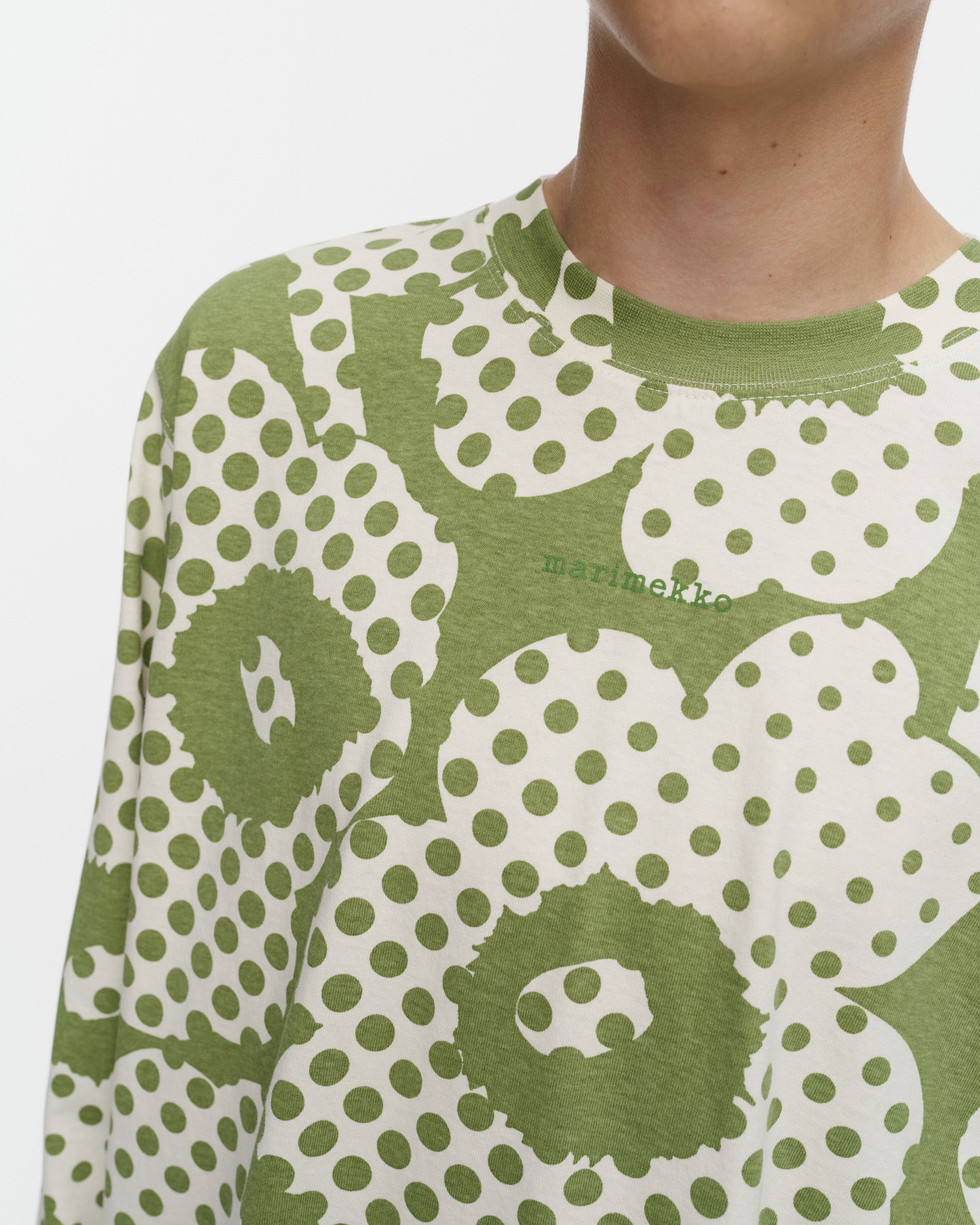 Lippu Unikko, Kioski jersey shirt, green, off white,
