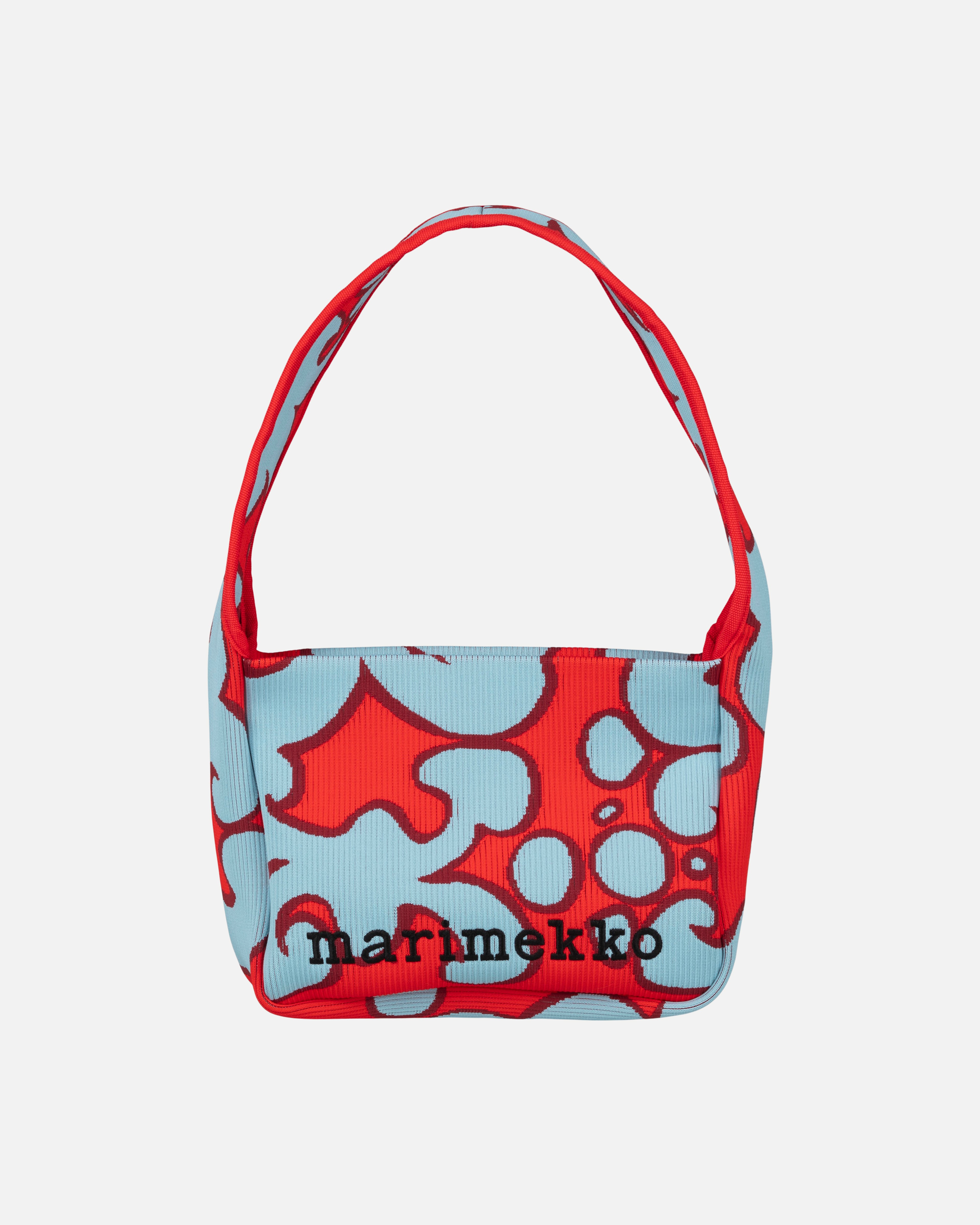 Knitted Shoulderbag Keidas, Sac à bandoulière, bleu clair, rouge,