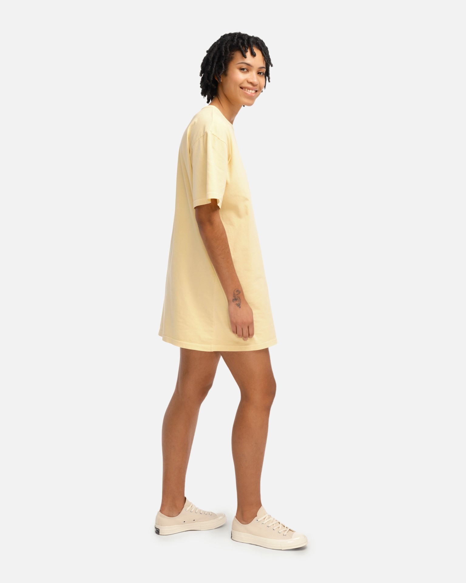 Estrid Unikko Placement, Jersey dress, light yellow, off white,