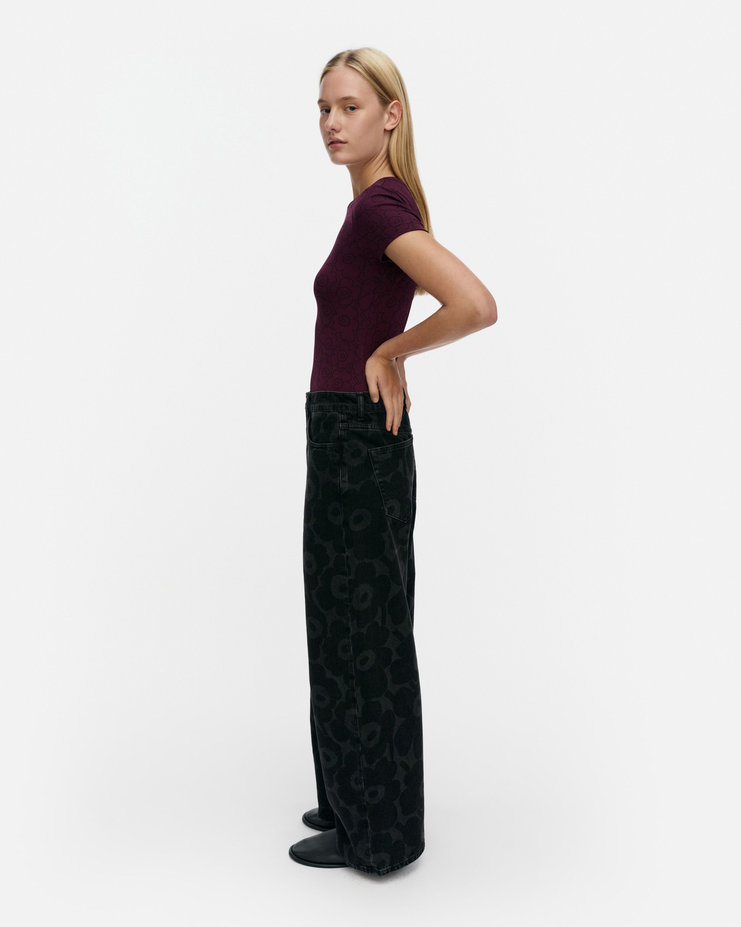 Maridenim Loose Unikko Jeans washed black | Marimekko