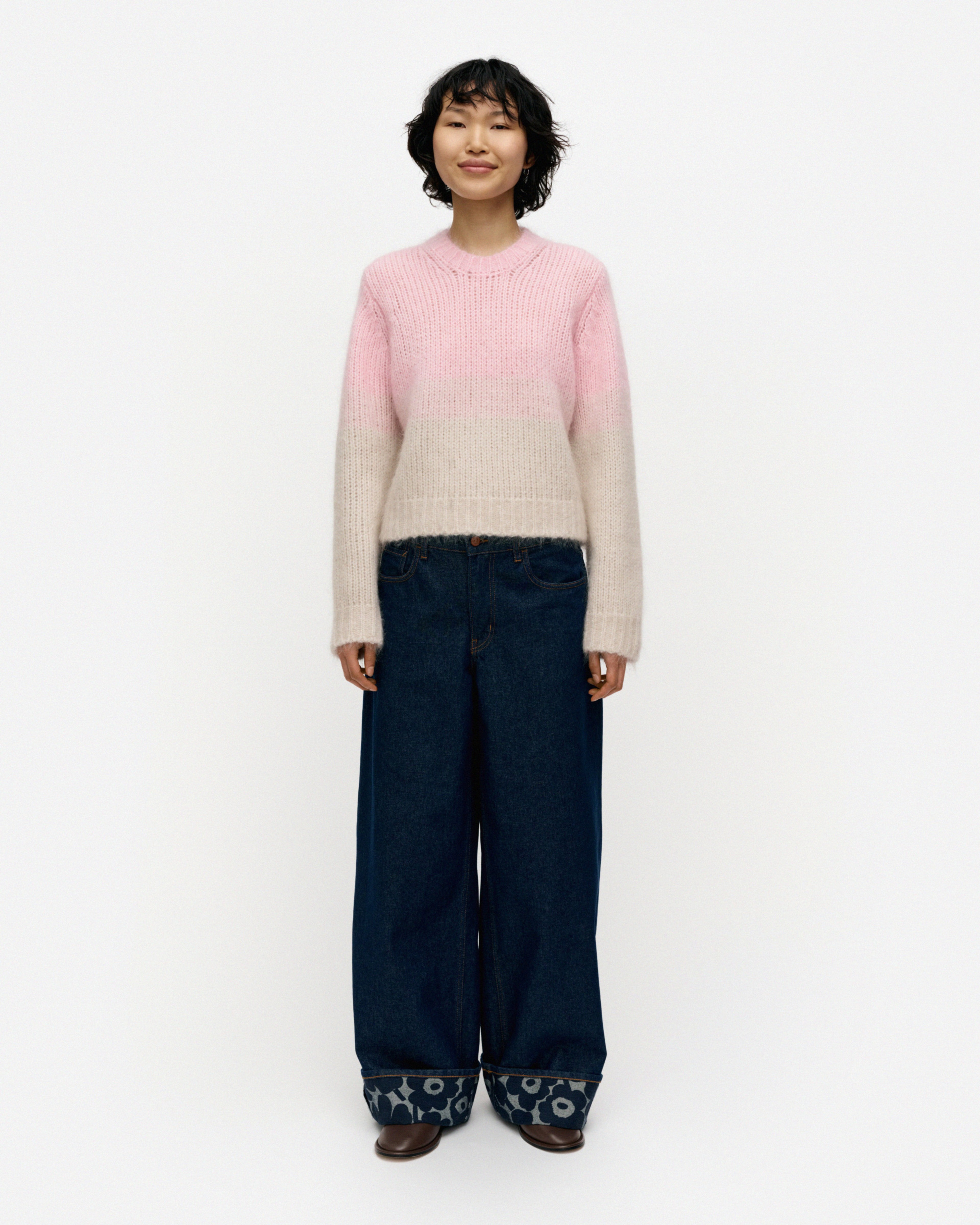 Viipottaa Hennika, Knitted pullover, off white, light pink,