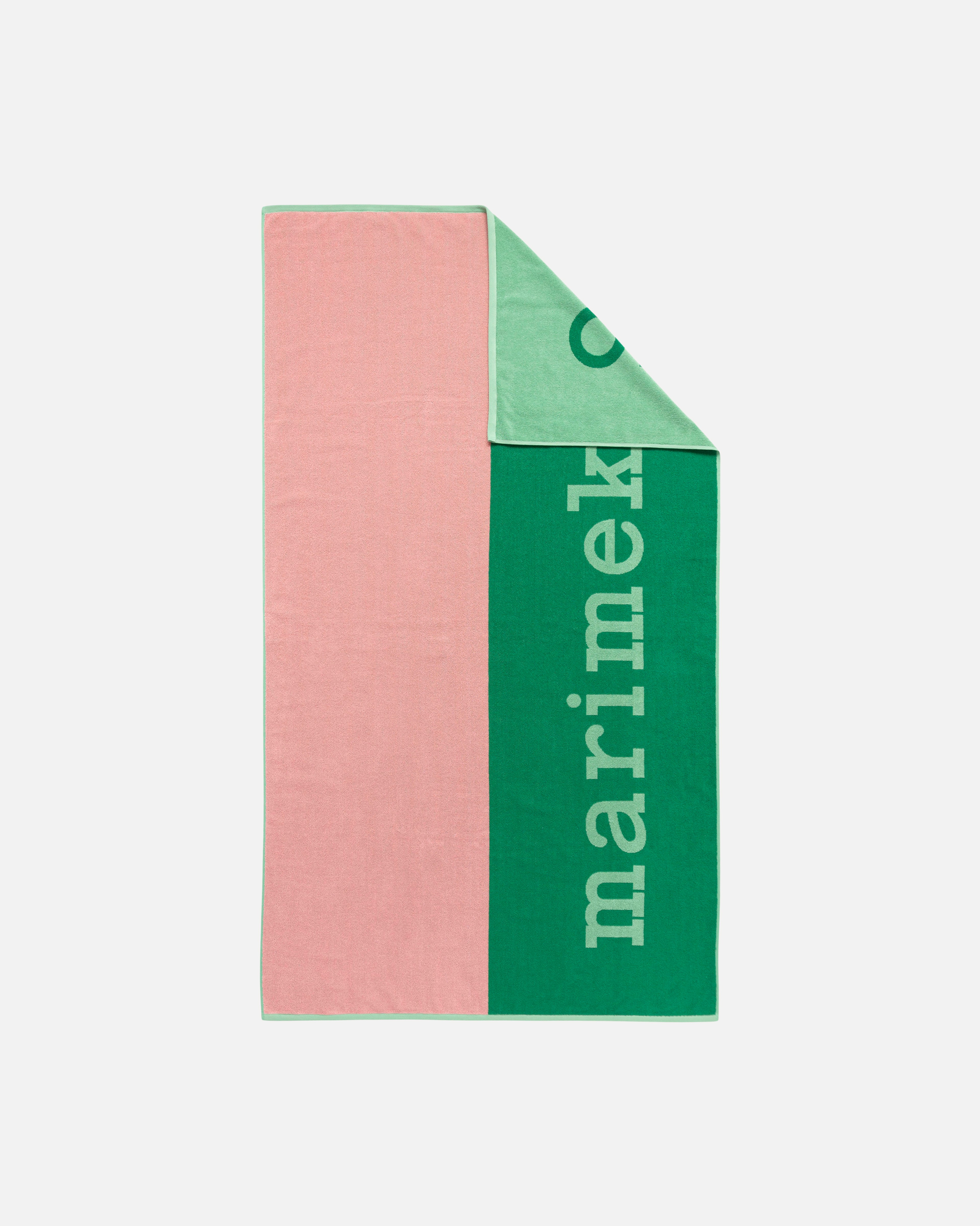Logo, Rantapyyhe 100x180 cm, v.pun,vihreä,