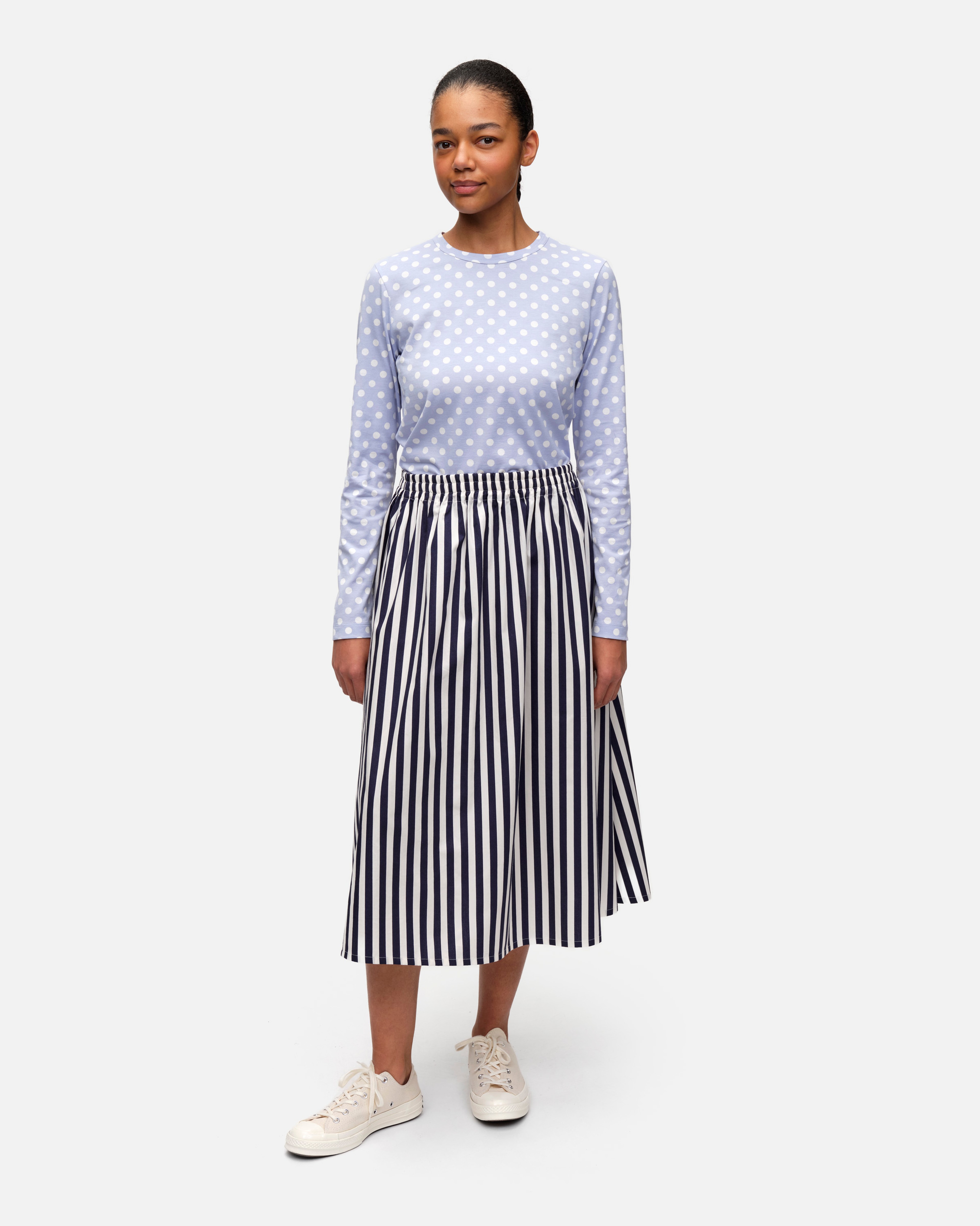 Garrel Tasaraita, Skirt, off white, dark navy,