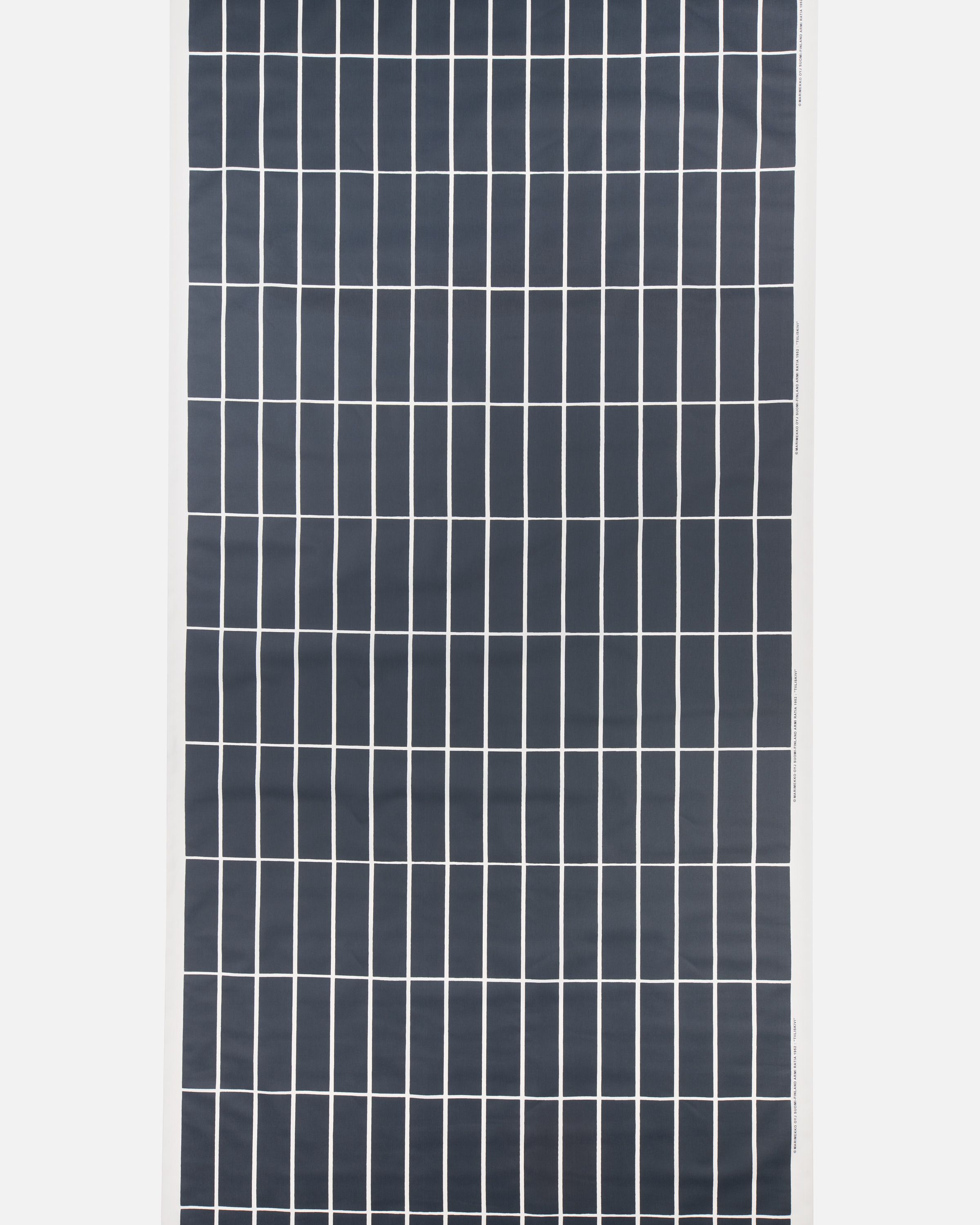 Tiiliskivi acrylic coated fabric black, white | Marimekko