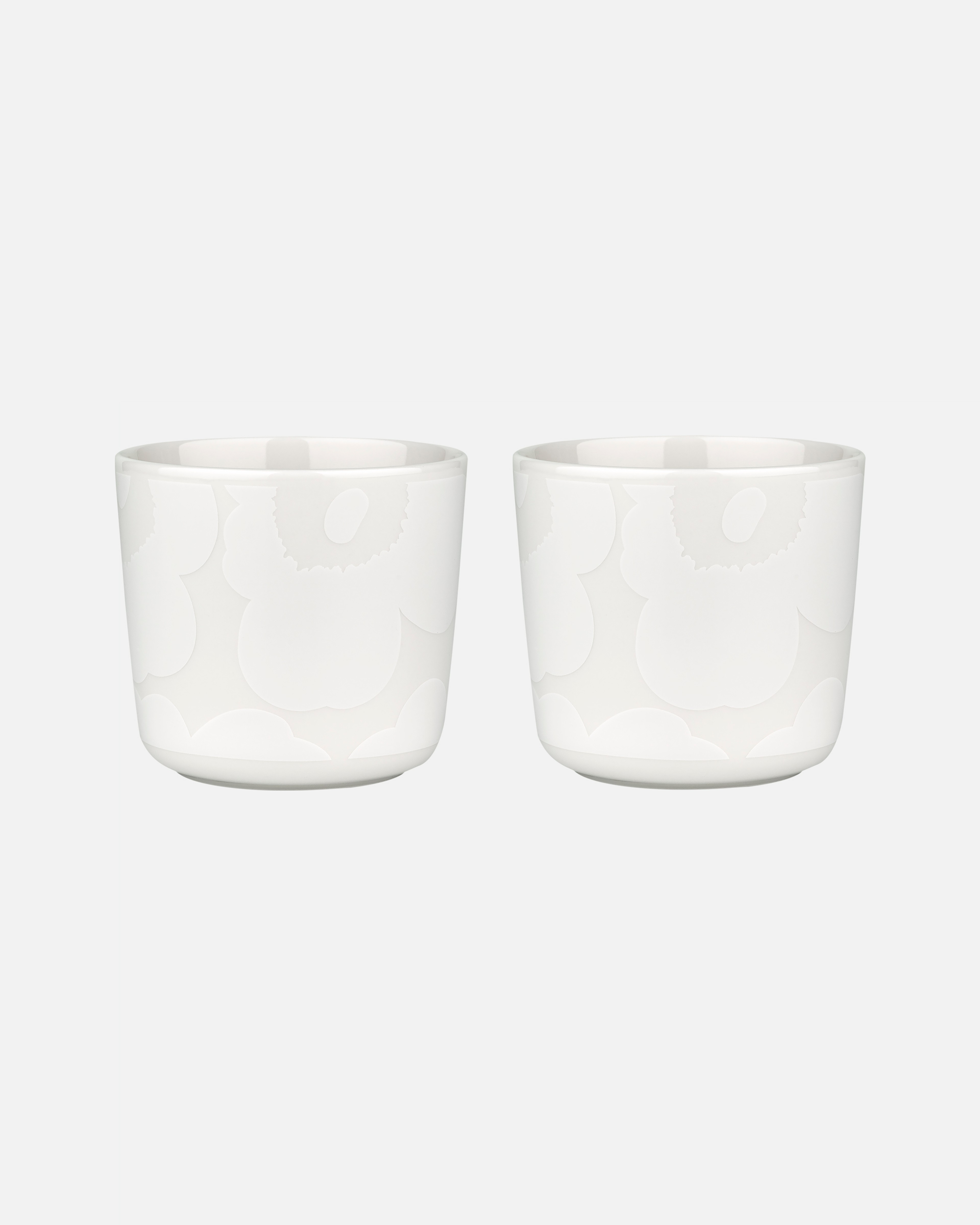 Oiva / Unikko, Cup set 2 dl, without handle, 2 pcs, white, off white,