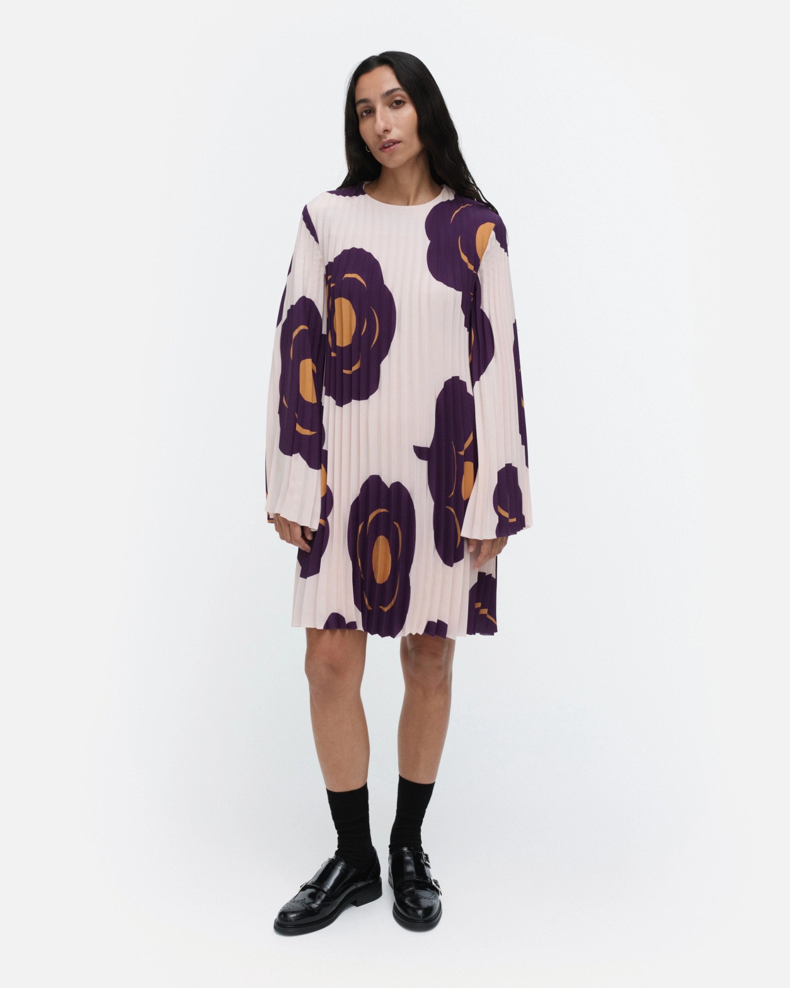 Frosti Tumma, Dress, light pink, dark violet, brown,