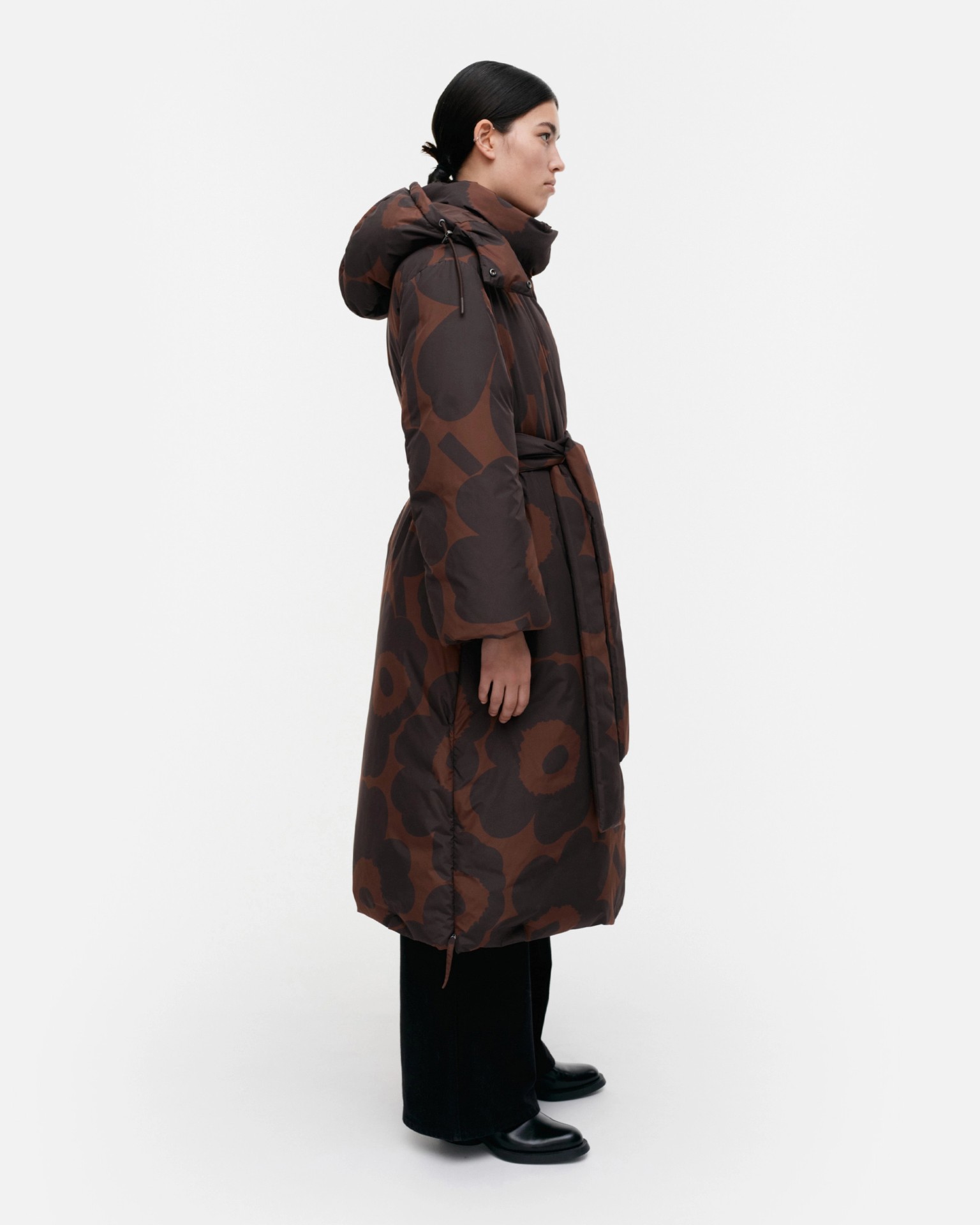 Suoja Unikko, Down coat, dark brown, brown,