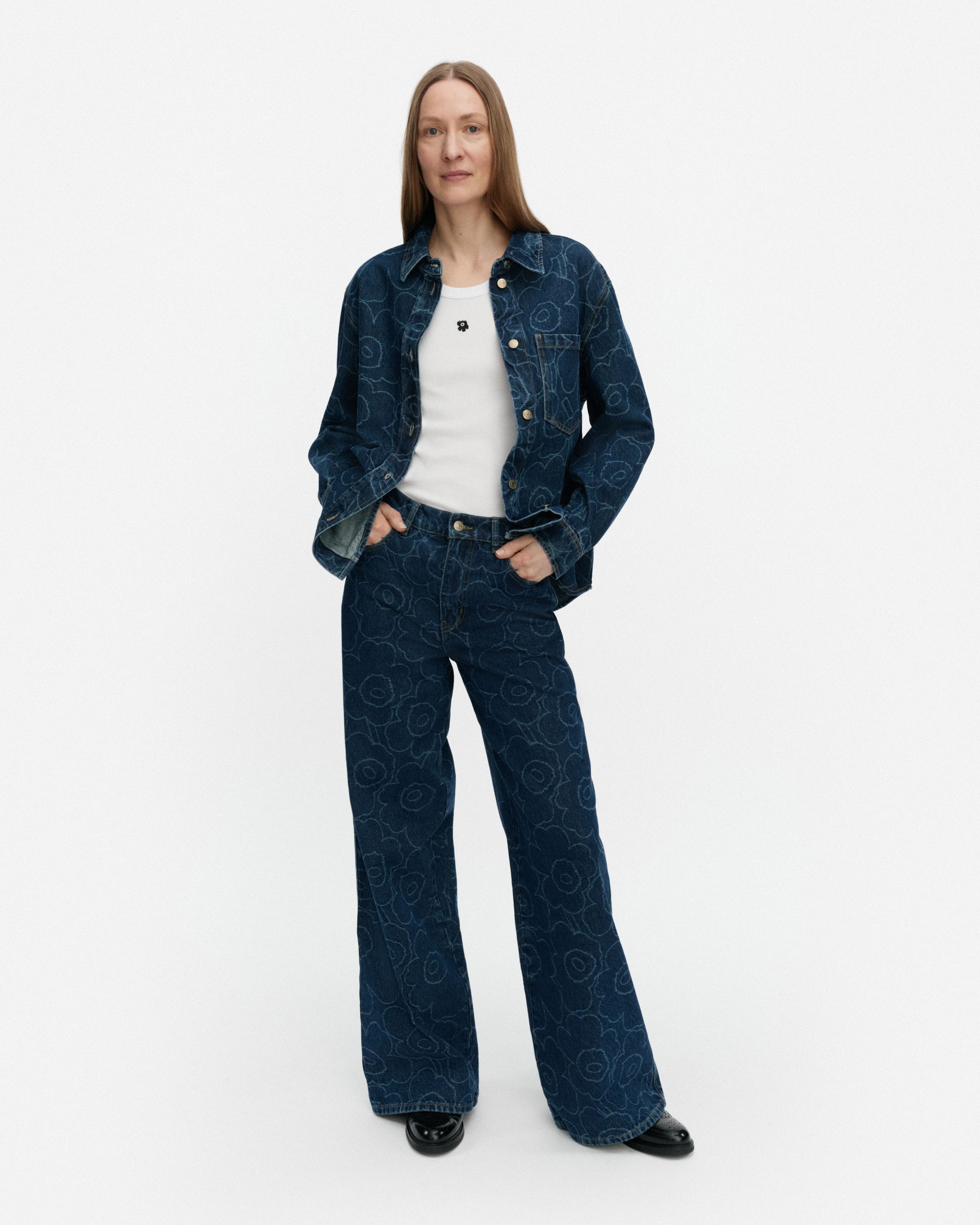 Maridenim Vaihe Piirto Unikko Denim shirt | Marimekko