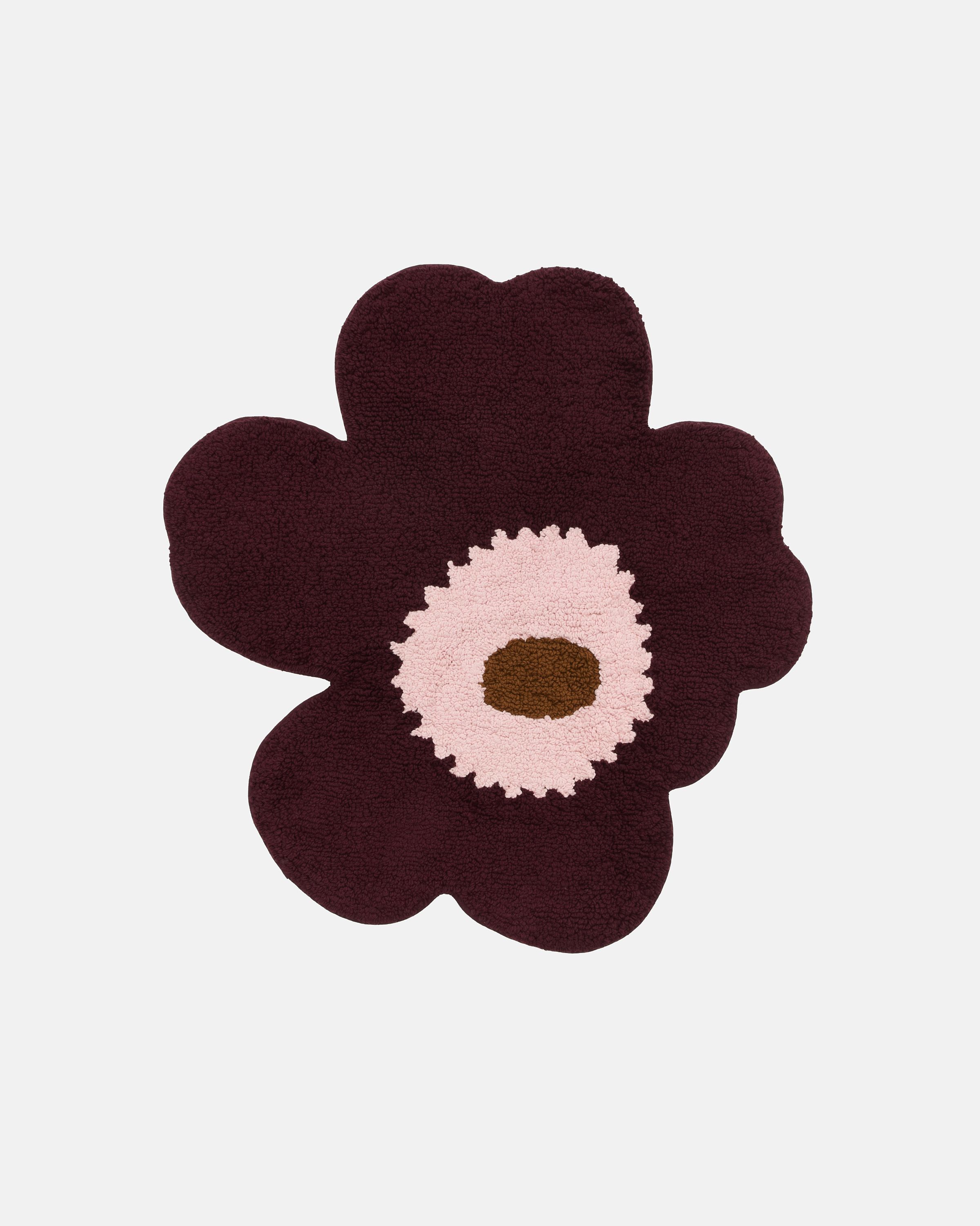Unikko Bath mat 73x74 cm plum, pink, toffee | Marimekko