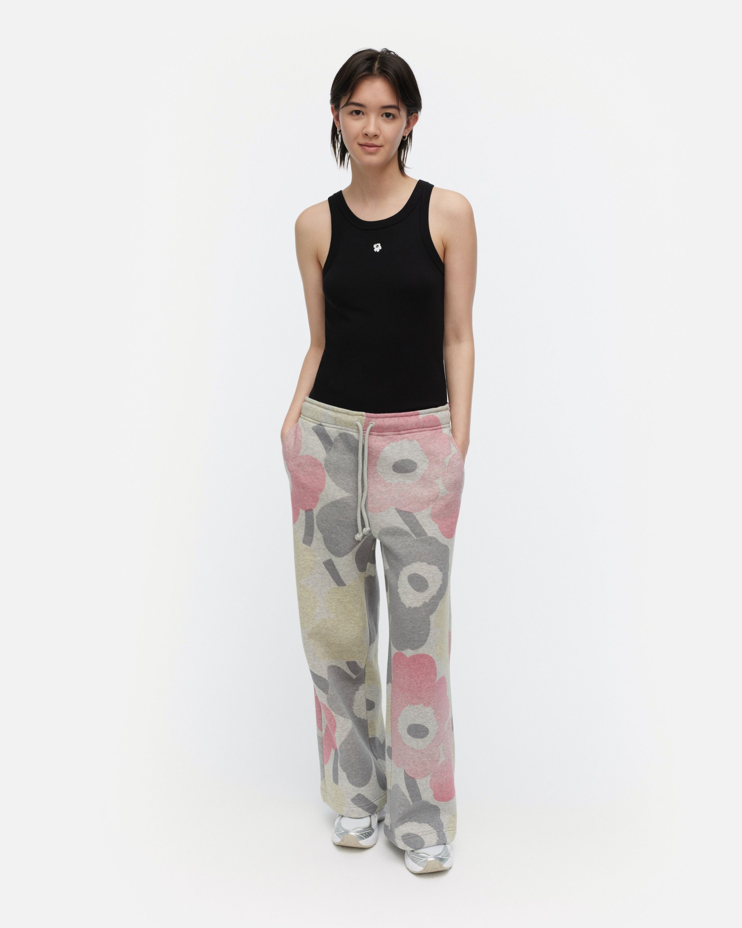 Kikapo Unikko Kioski sweatpants grey melange, pink, l. yellow