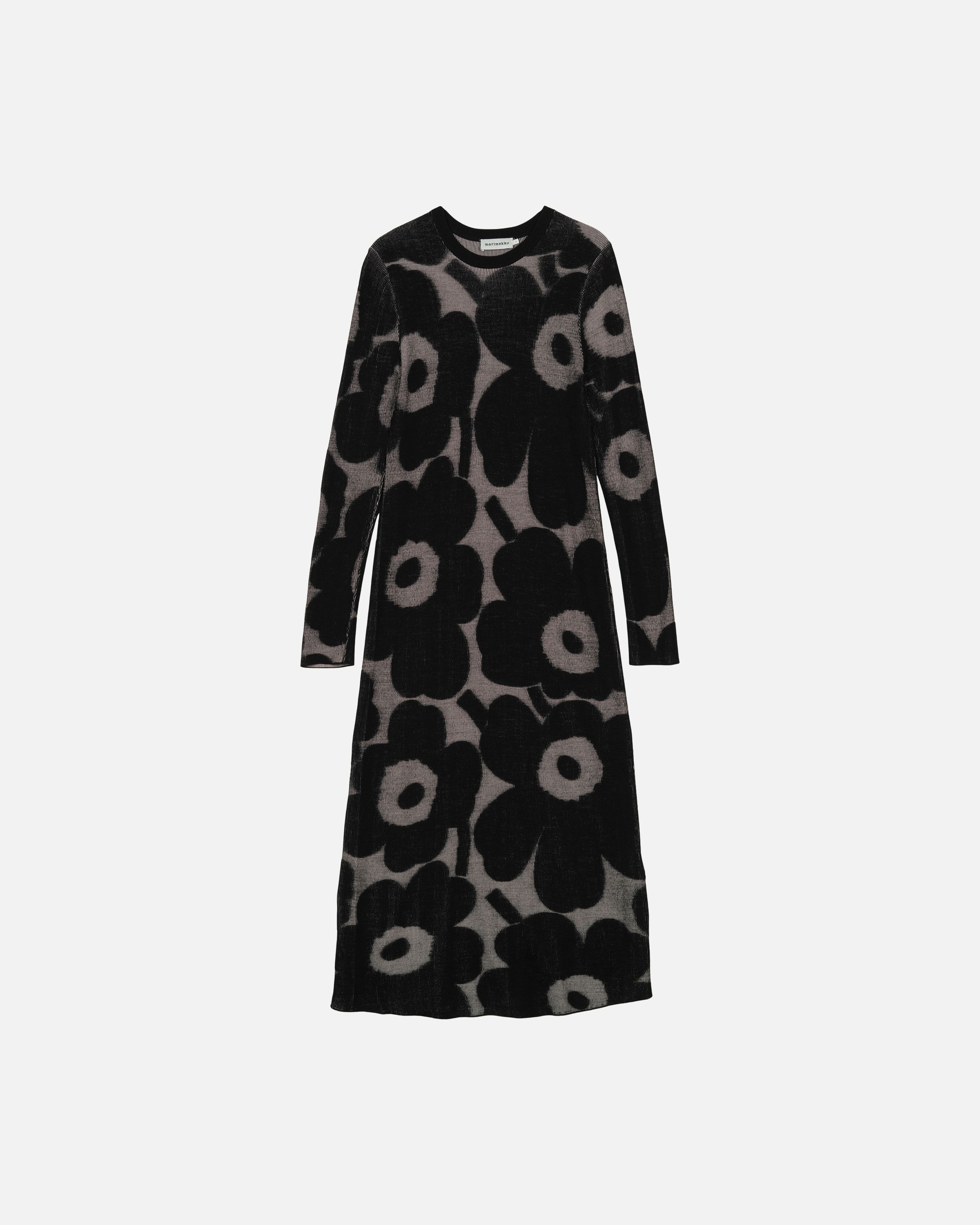 Laatia Unikko Knitted dress black, light pink | Marimekko
