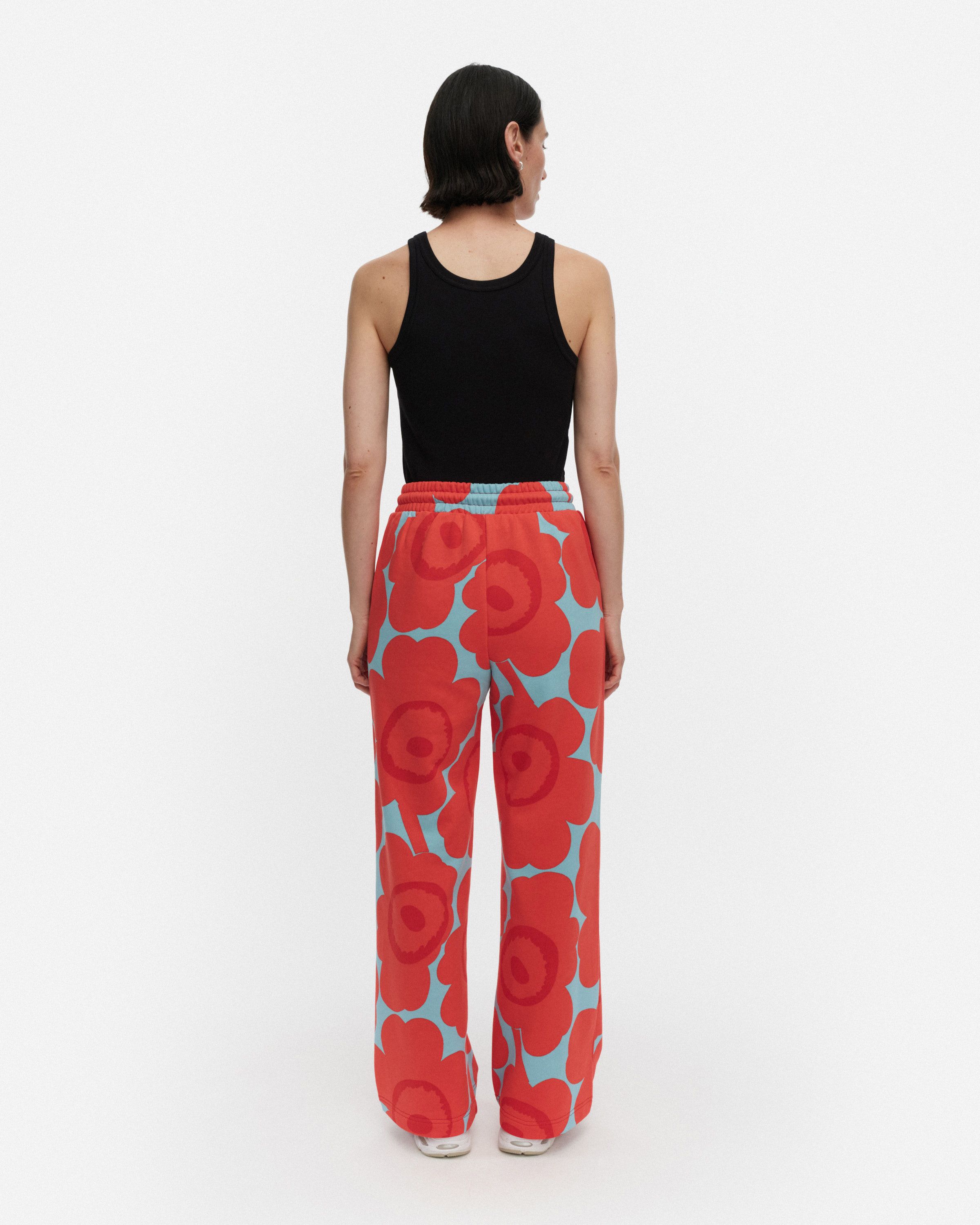 【タグ付き新品未使用】お値下げしました♪marimekko パンツLサイズ Varret Unikko Kioski sweatpants light blue, red | Marimekko