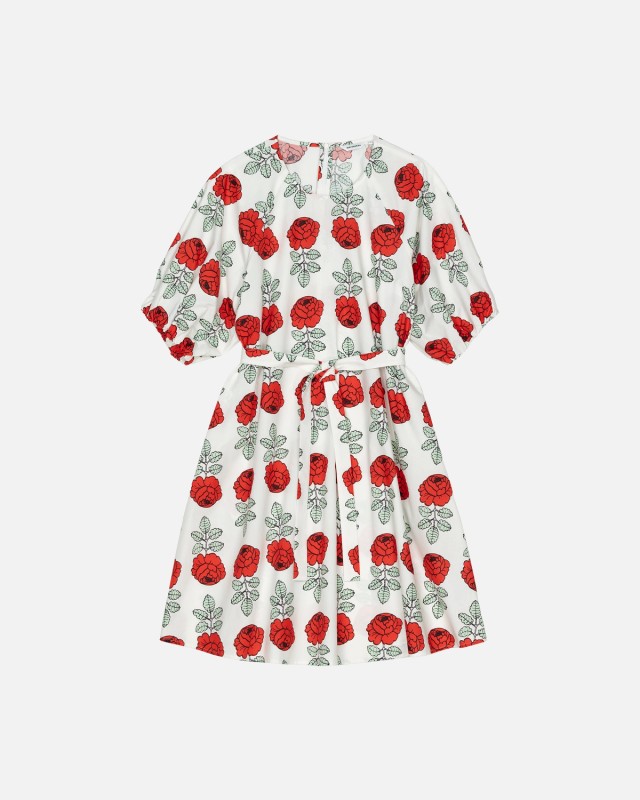red green and white dress Kuultaa Vihkiruusu off white, red, light Emerald Green Skirt Set