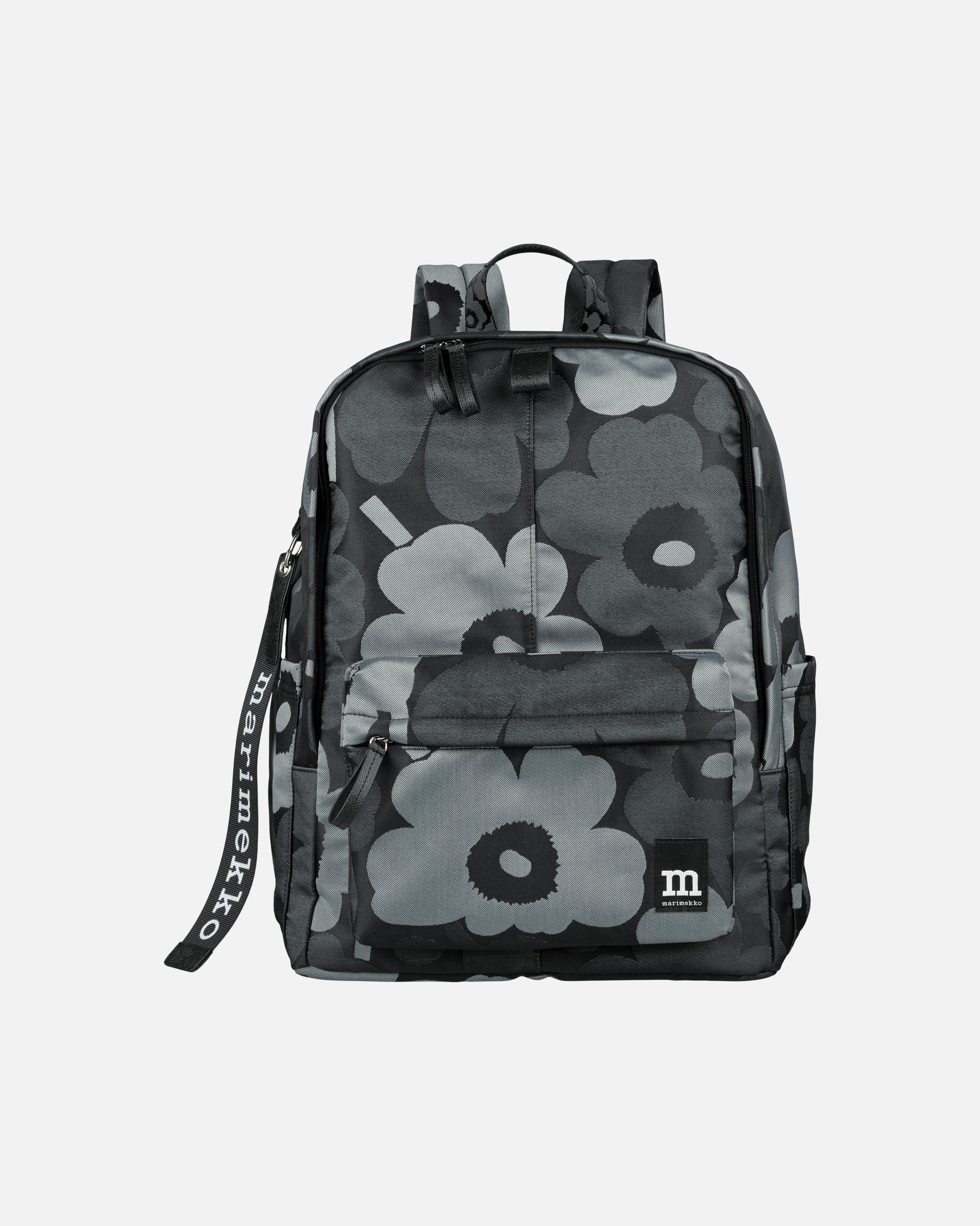 バッグ marimekko Unikko / Zip Top Backpack Marimekko Zip Top Backpack Unikko, black | Finnish Design Shop