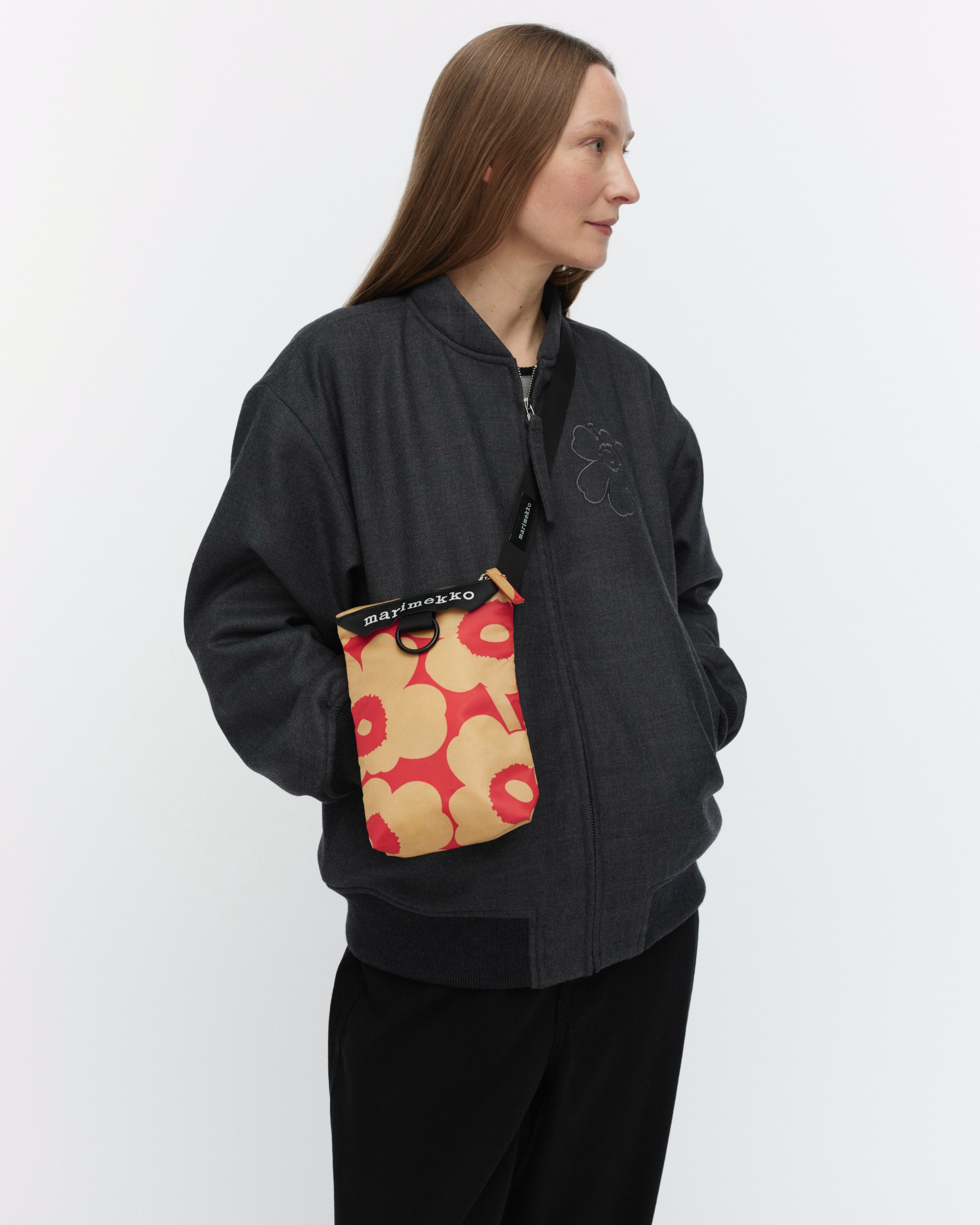 Neat Phone Pocket Unikko, Shoulder bag, light brown, red,