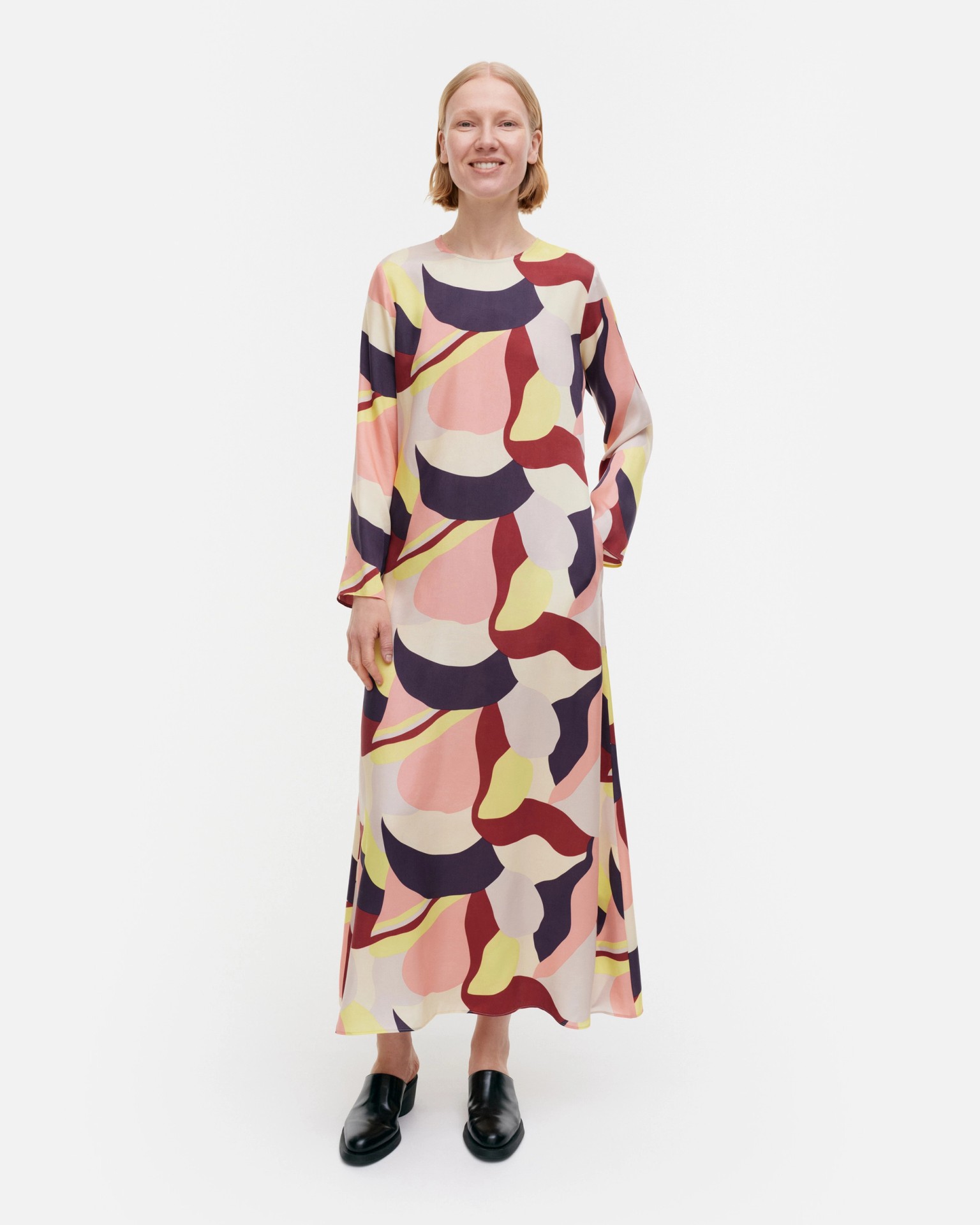 Kaverus Kamelia, Dress, red, grey, lt.pink, lt.yellow,