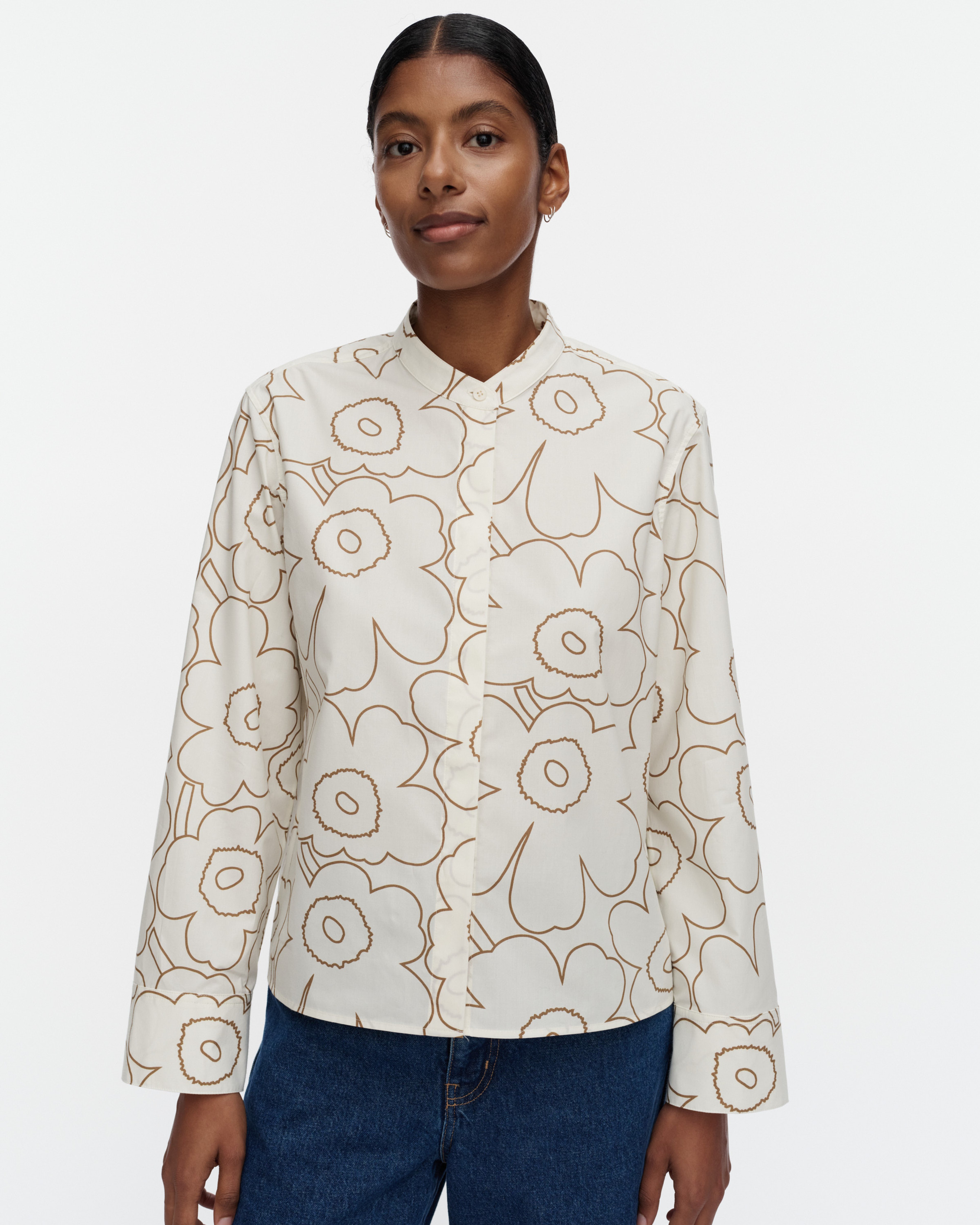 Lohko Piirto Unikko, Shirt, off white, olive green,