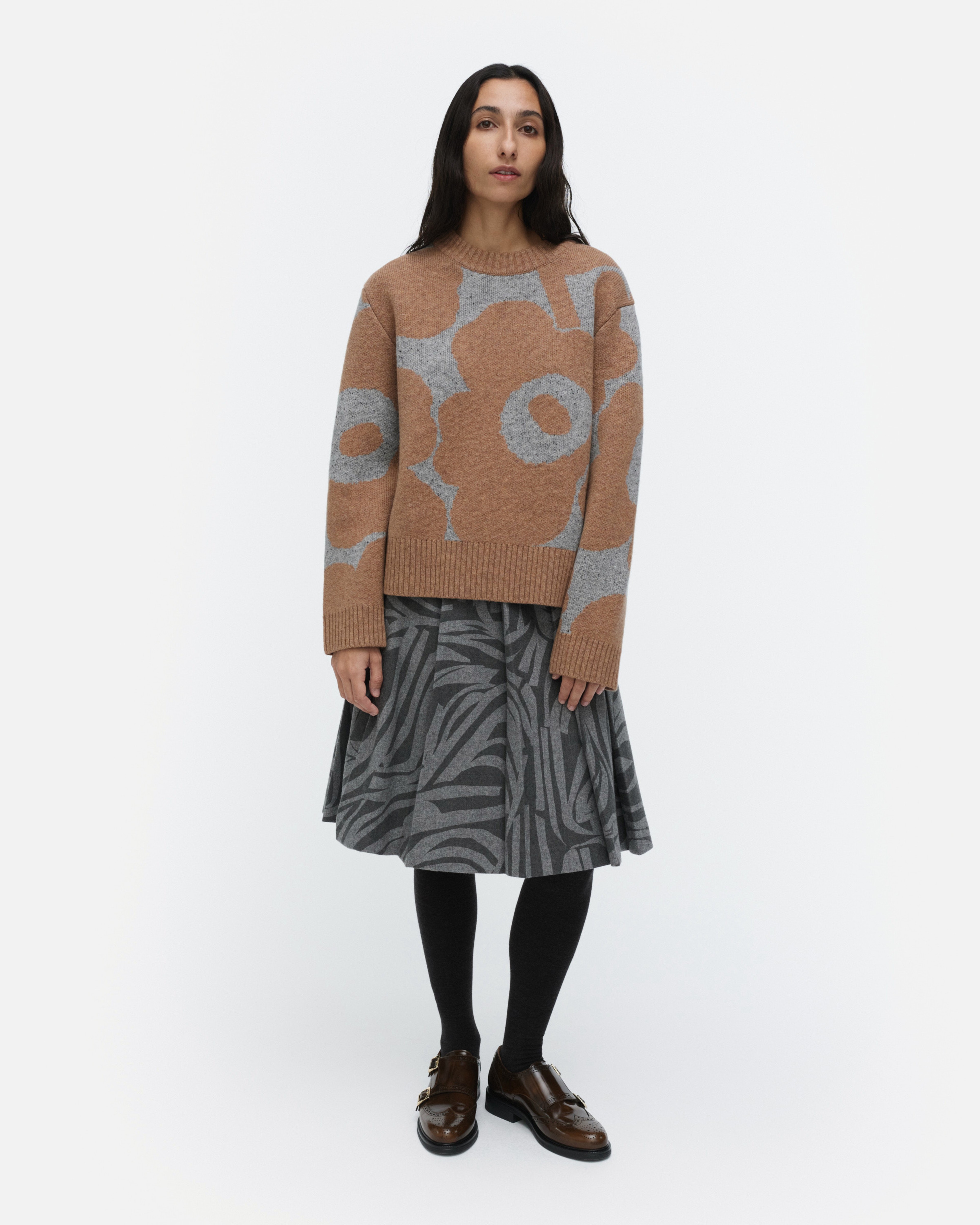 RWS Virtaus Unikko, Knitted wool pullover, light brown, grey,