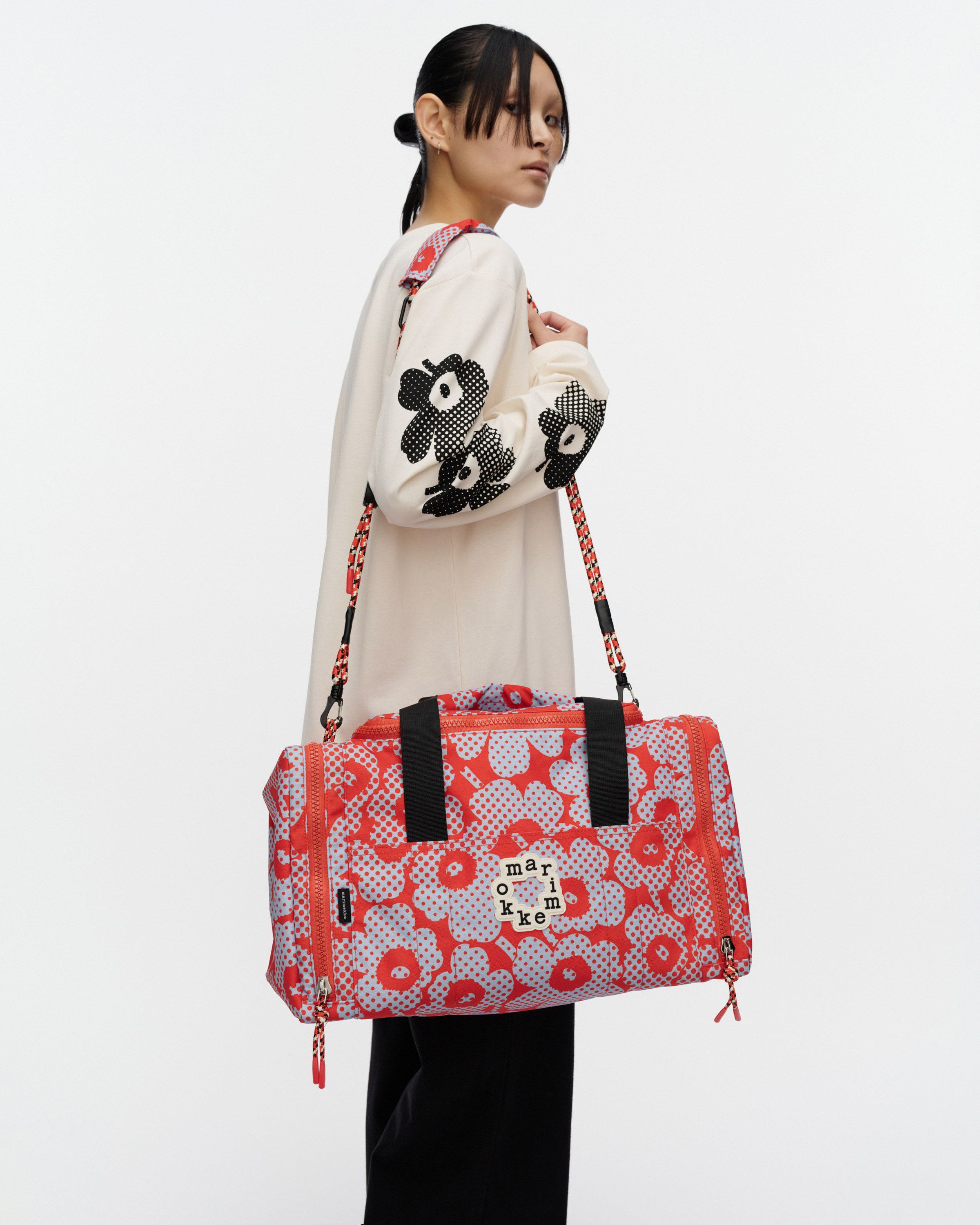Tsufe Unikko Kioski Bag red, light blue | Marimekko